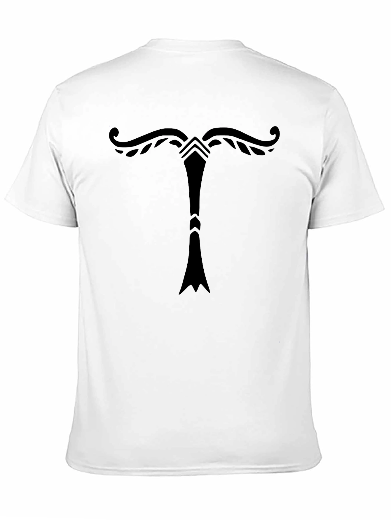 Black Tribal Design Black T-Shirt view 11