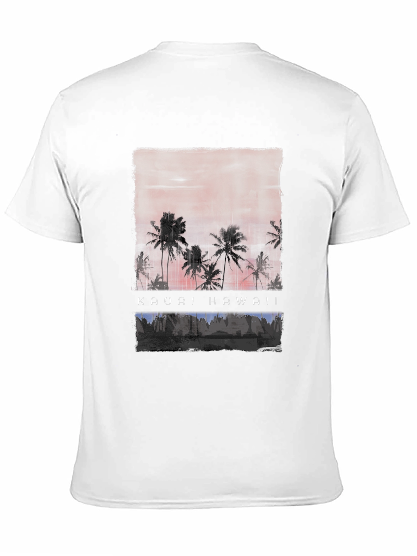 Black Kauai Hawaii Palm Tree Graphic Black T-Shirt view 11