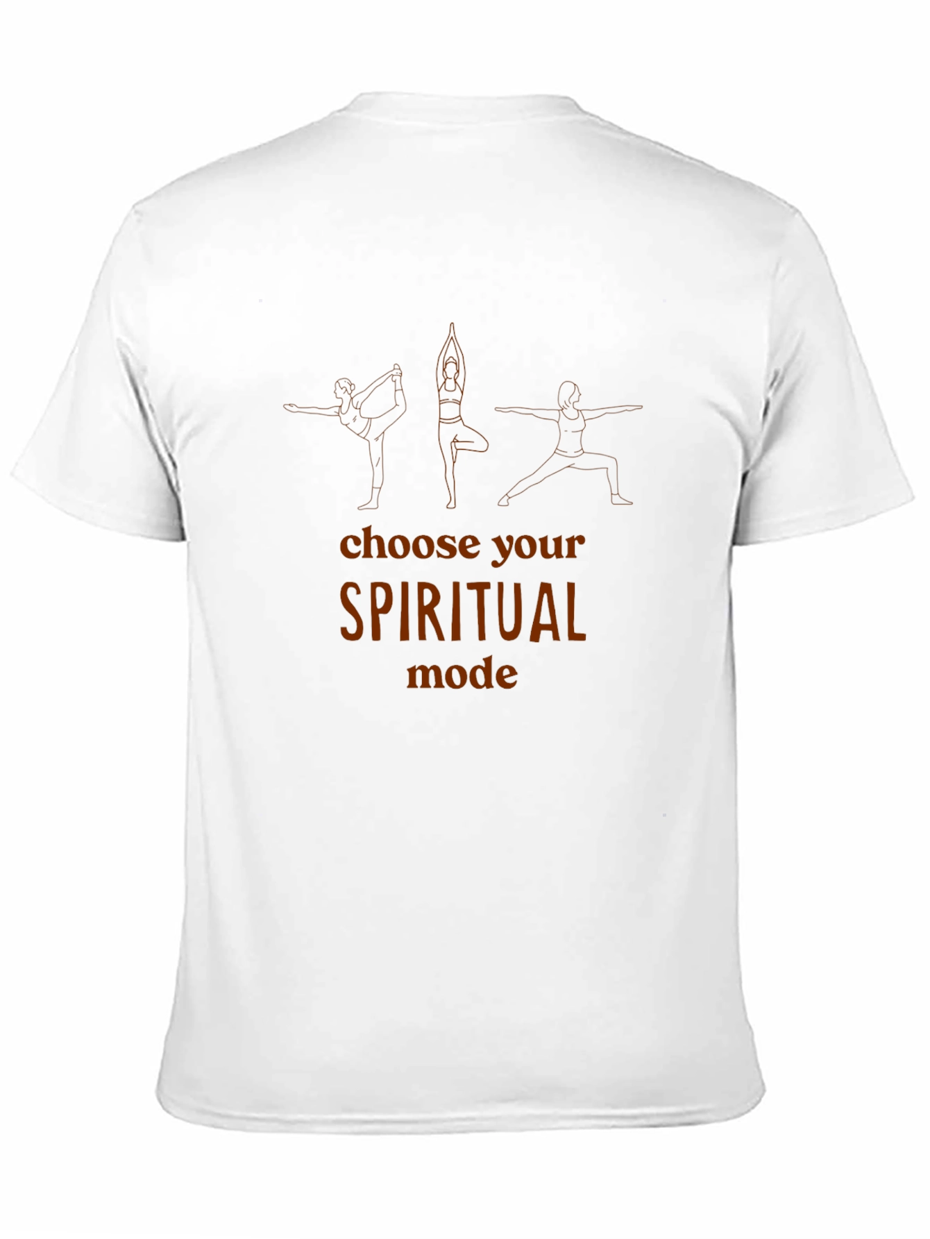 Black Spiritual Mode Yoga Graphic Tee - Black Cotton T-Shirt view 11