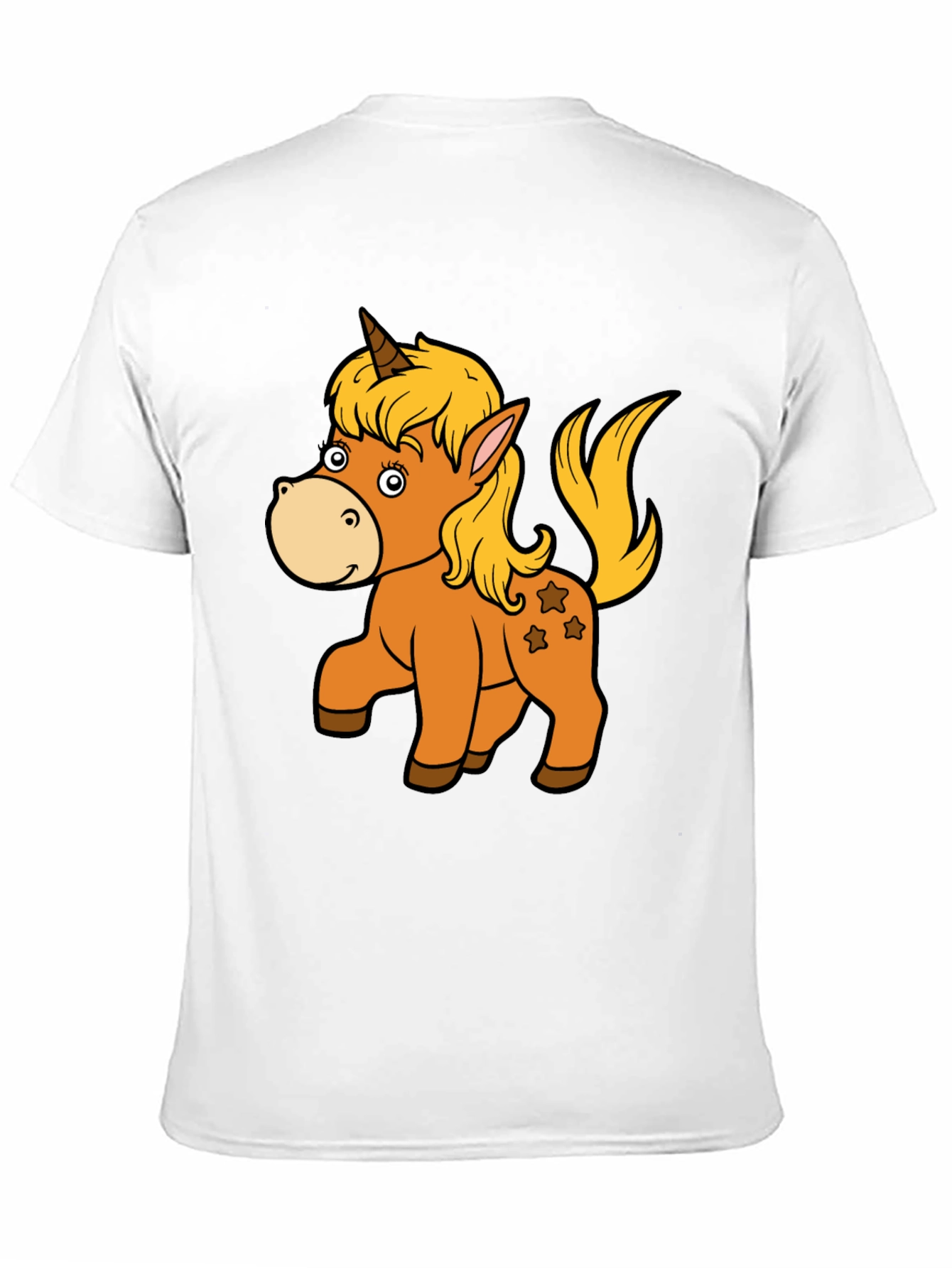 Black Unicorn Cartoon Graphic Tee - Black Unisex T-Shirt view 11