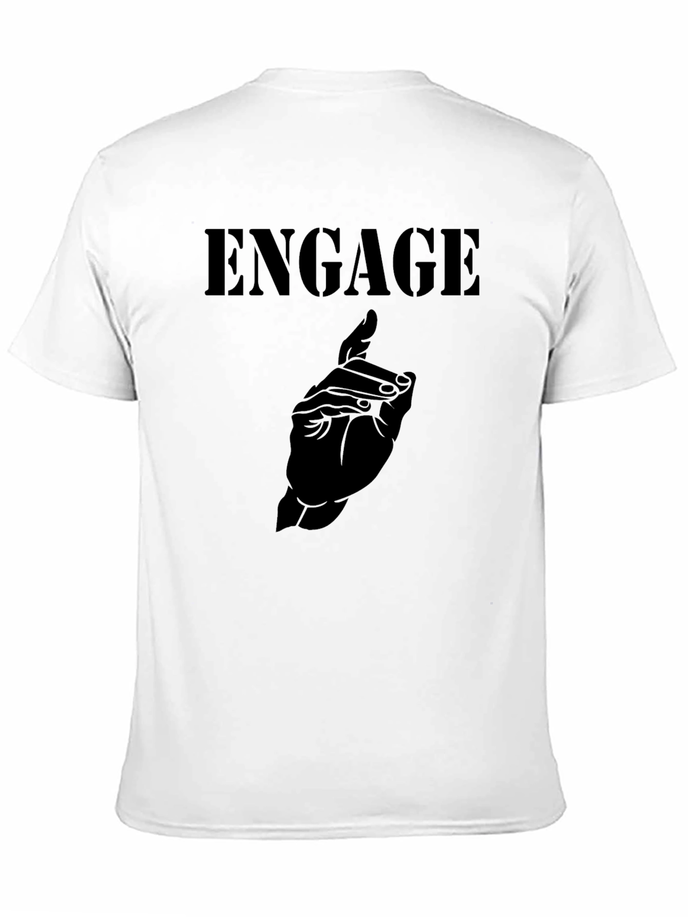 Black Engage Graphic Tee - Black Cotton Blend Shirt view 11