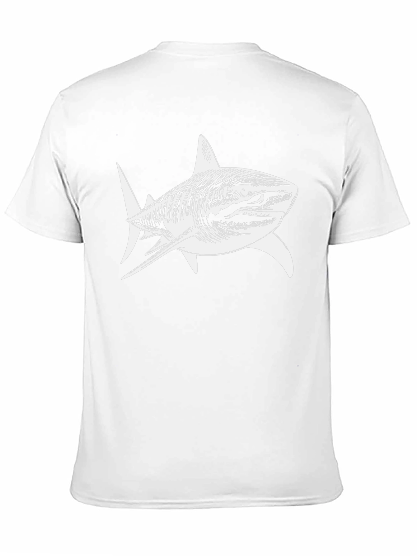 Black Shark Graphic Print Men's Black T-Shirt view 11