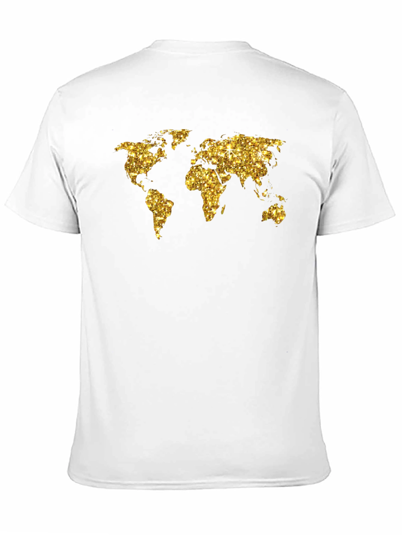 Black Glitter World Map Graphic Tee - Black view 11