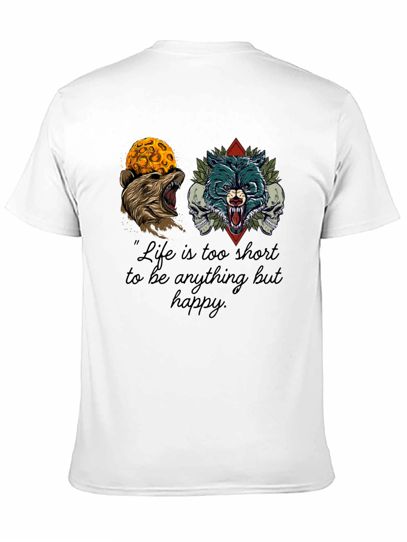 Black Bear and Wolf Graphic Tee - Life's Too Short view 11