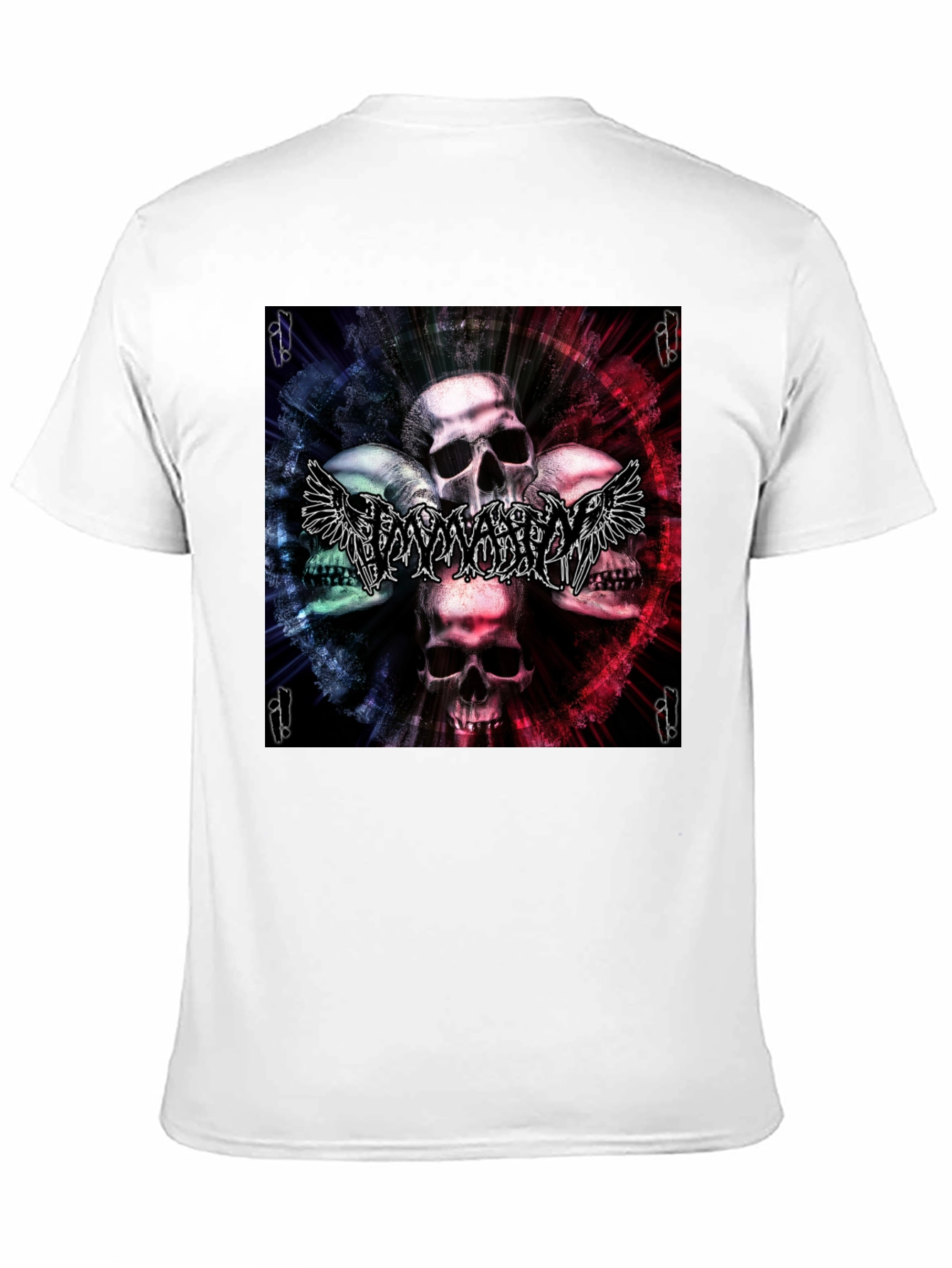 Black Skull & Wings Graphic T-Shirt - Black view 11