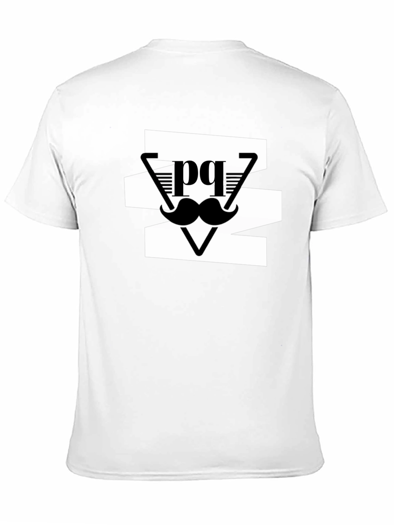 Black Stylish Men's Black Graphic Tee - Mustache Design view 11