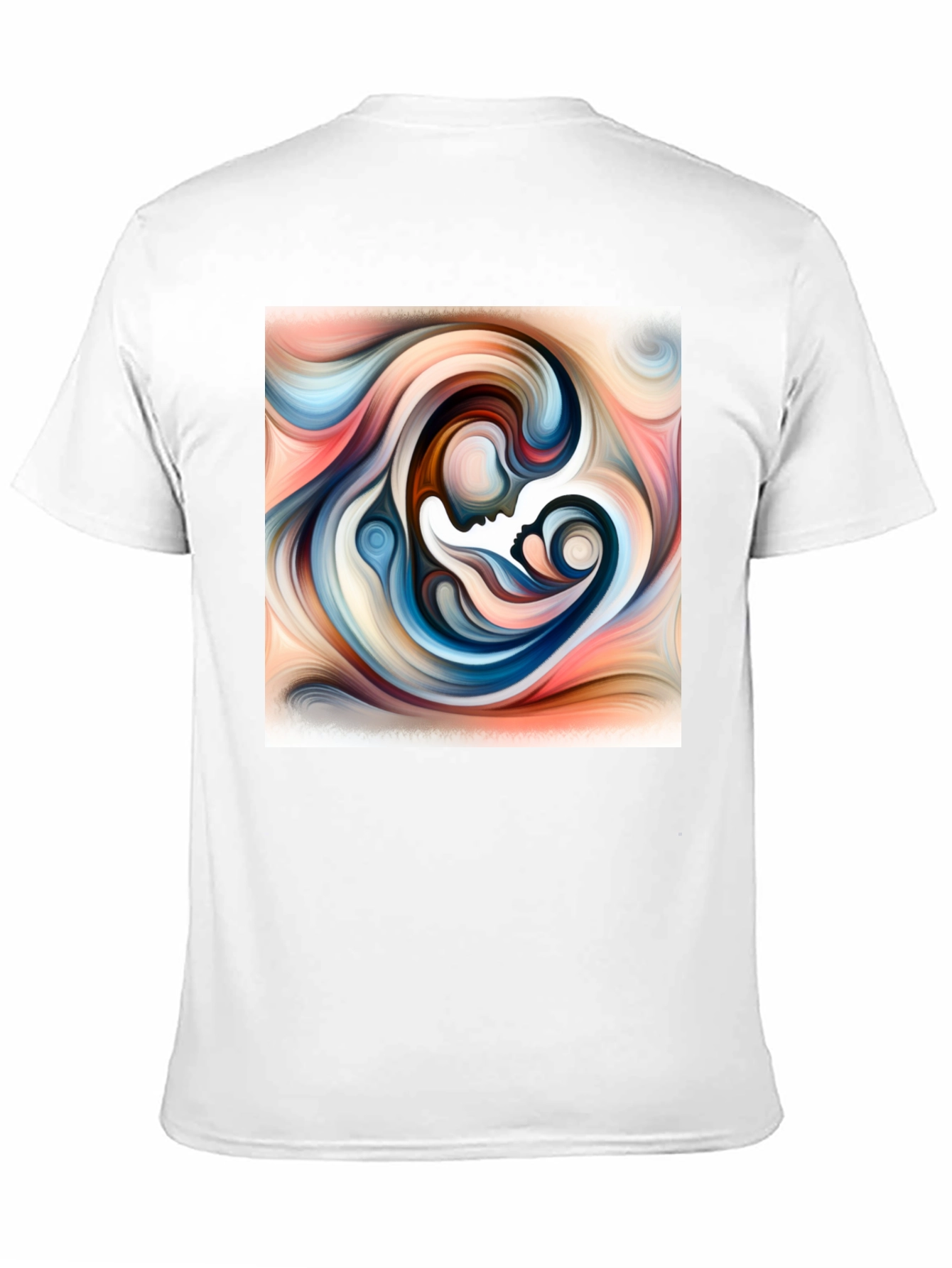 Black Abstract Mother Child Art T-Shirt - Unisex Black Tee view 11