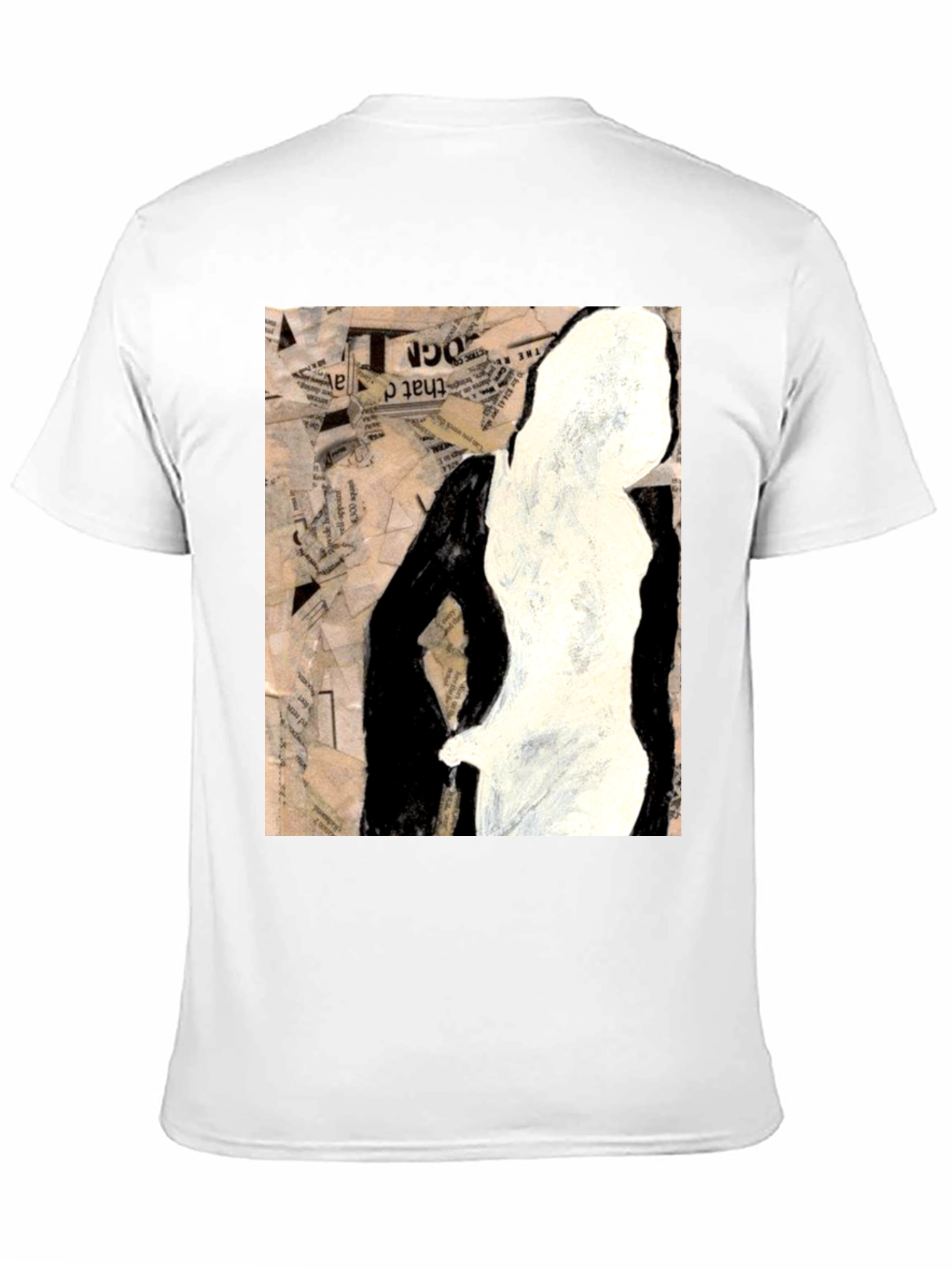 Black Abstract Silhouette Graphic Tee - Unisex Black T-Shirt view 11