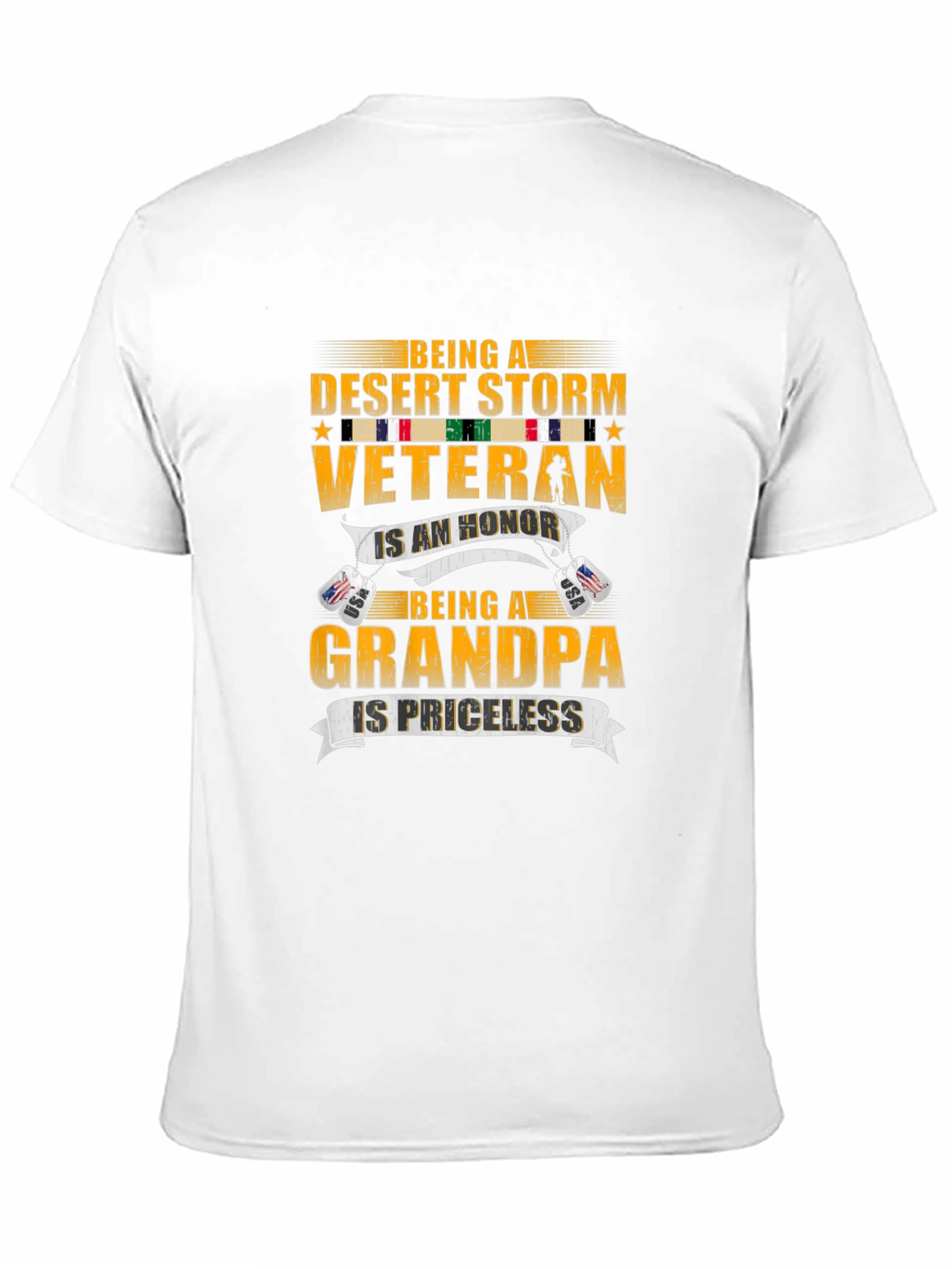 Black Desert Storm Veteran Grandpa Graphic T-Shirt view 11