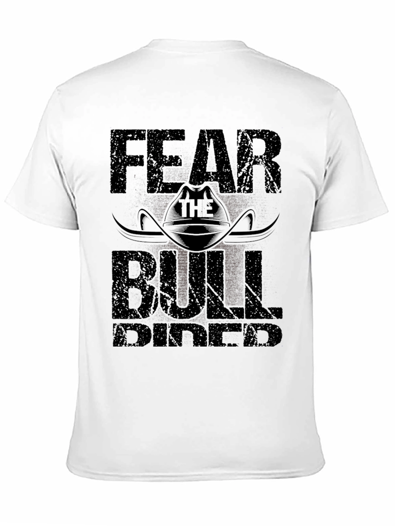 Black Fear the Bull Rider Black T-Shirt view 11