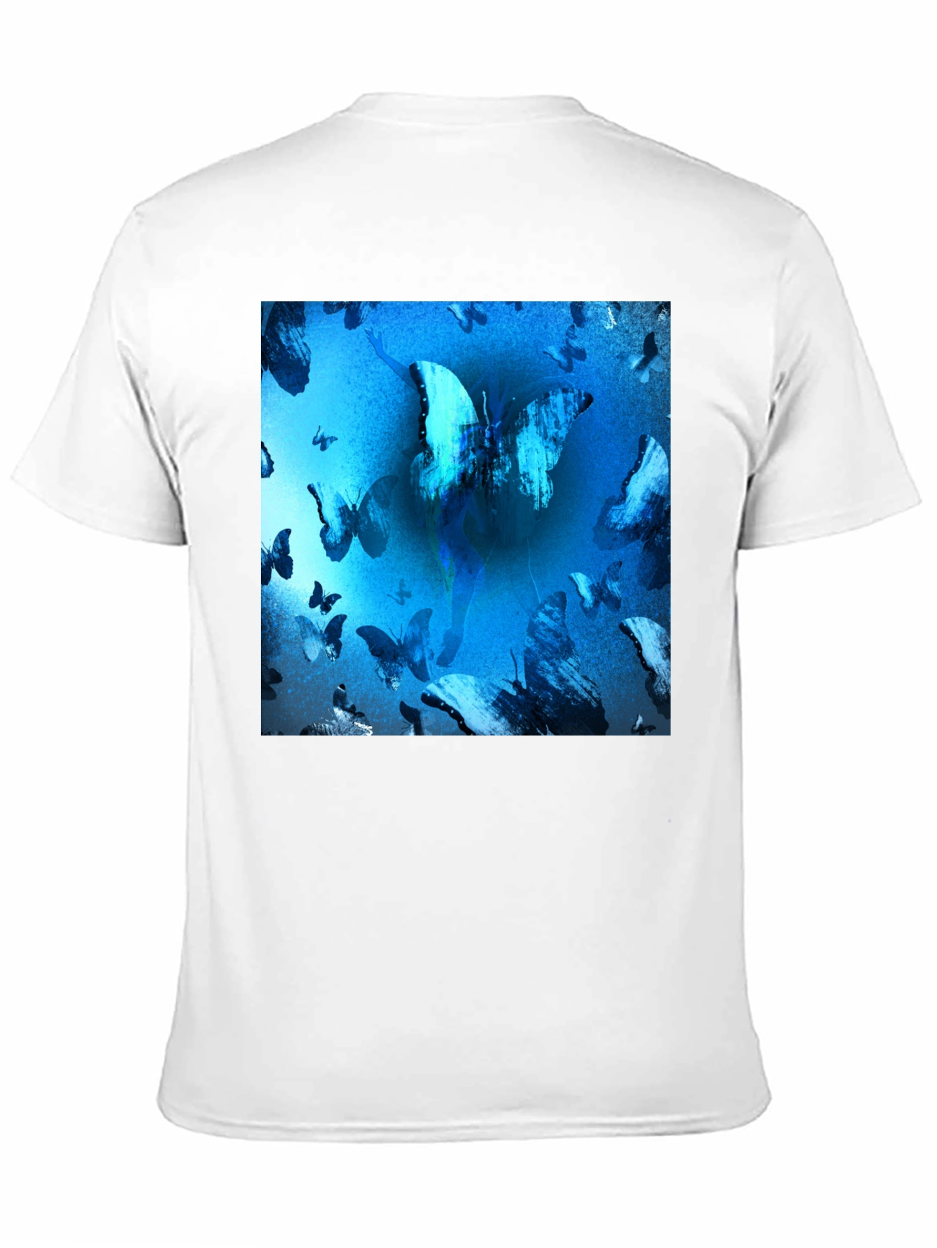 Black Butterfly Blue T-Shirt Graphic Tee view 11