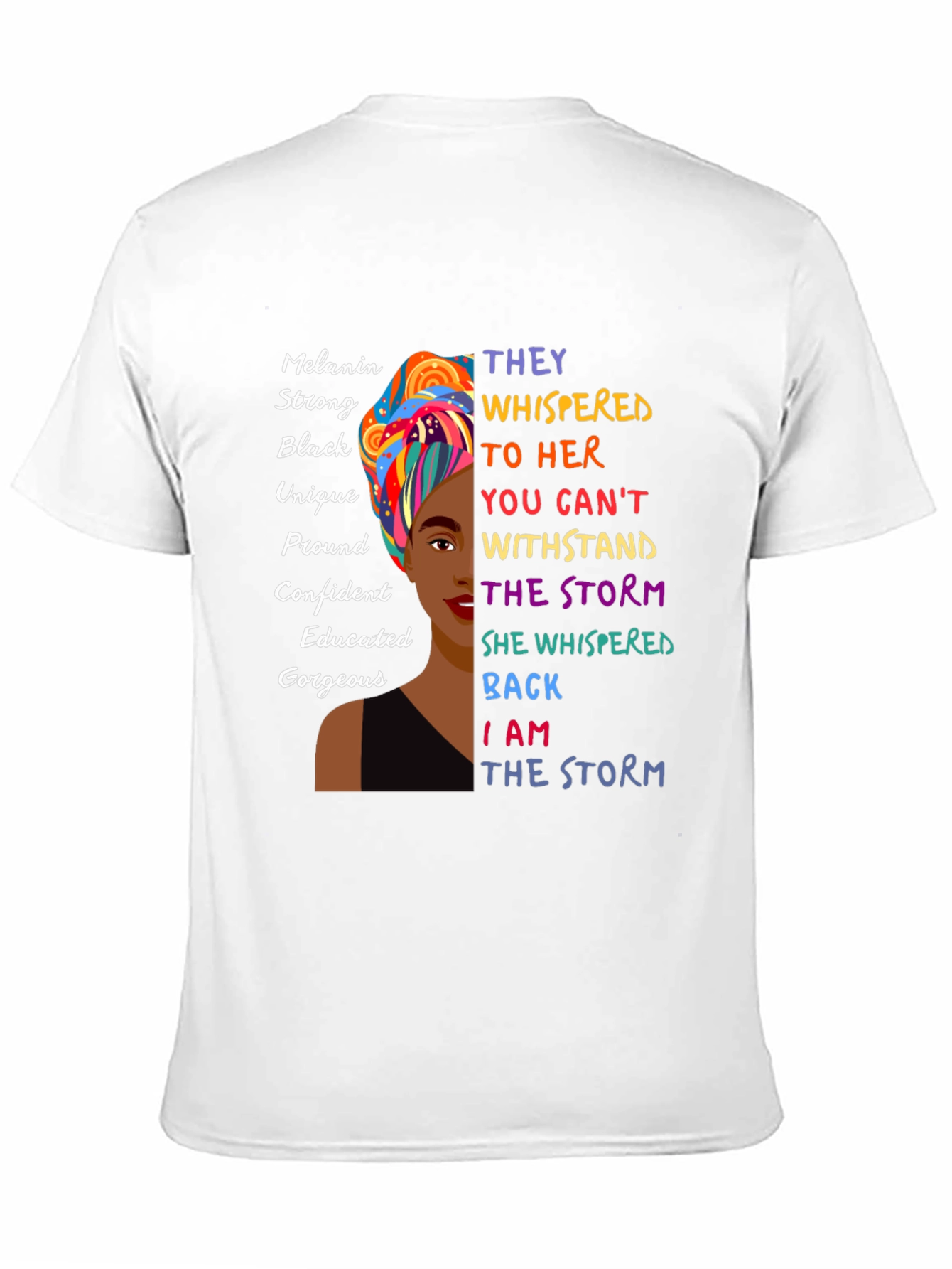 Black Melanin Strong Black Women's Empowerment T-Shirt view 11