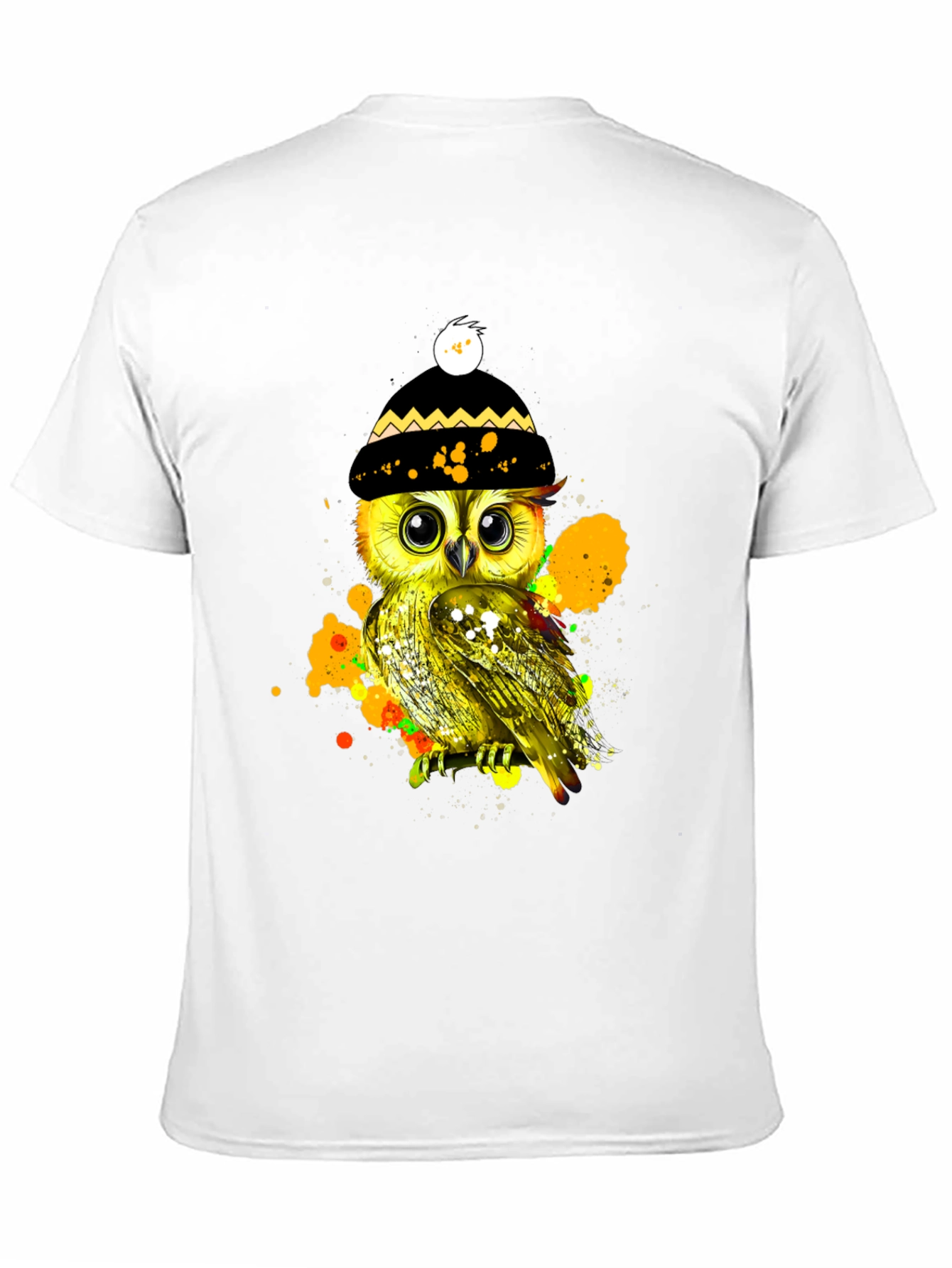 Black Stylish Owl Graphic Tee - Unique & Trendy view 11