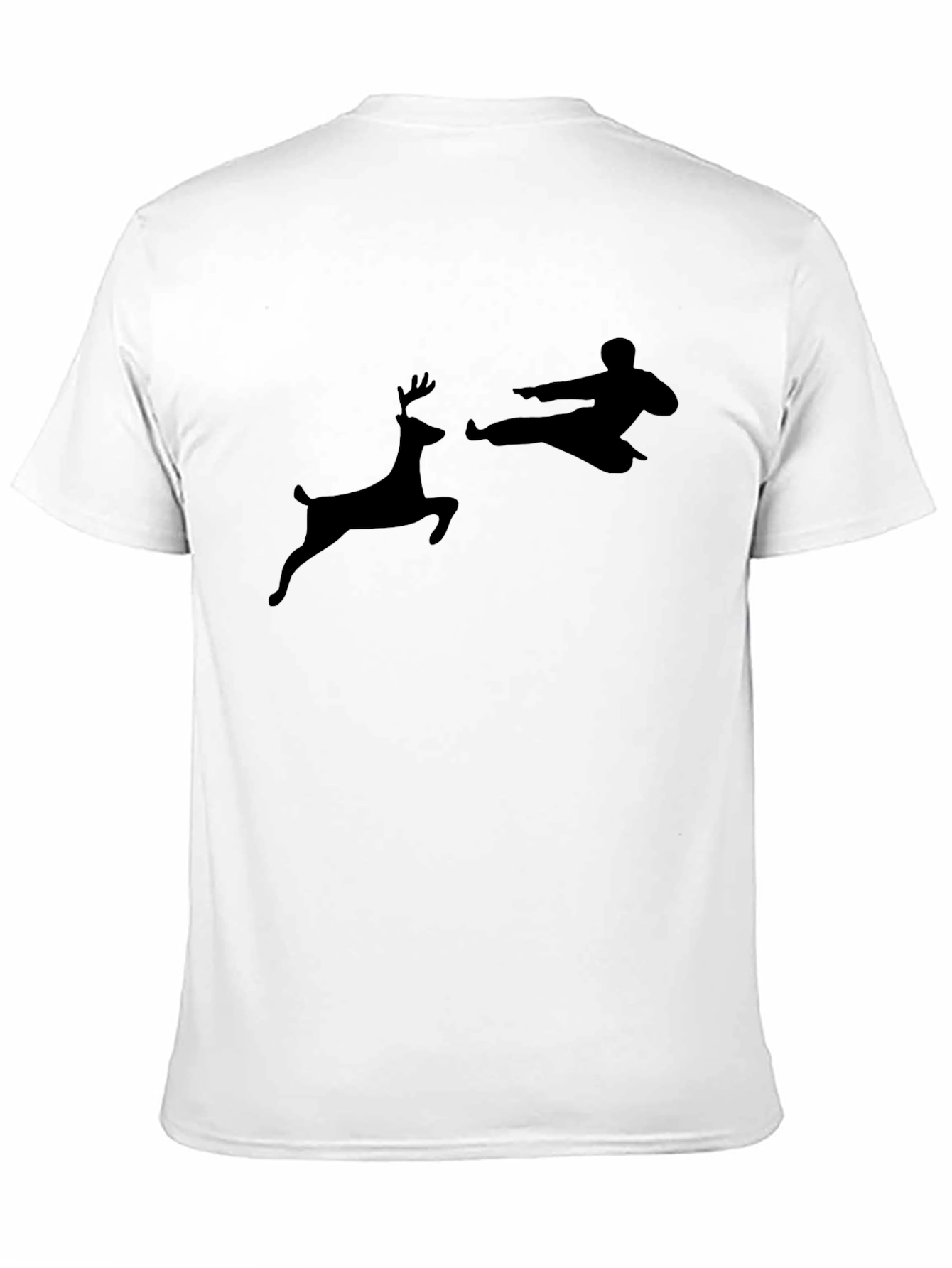 Black Karate Deer Black T-Shirt - Novelty Design view 11