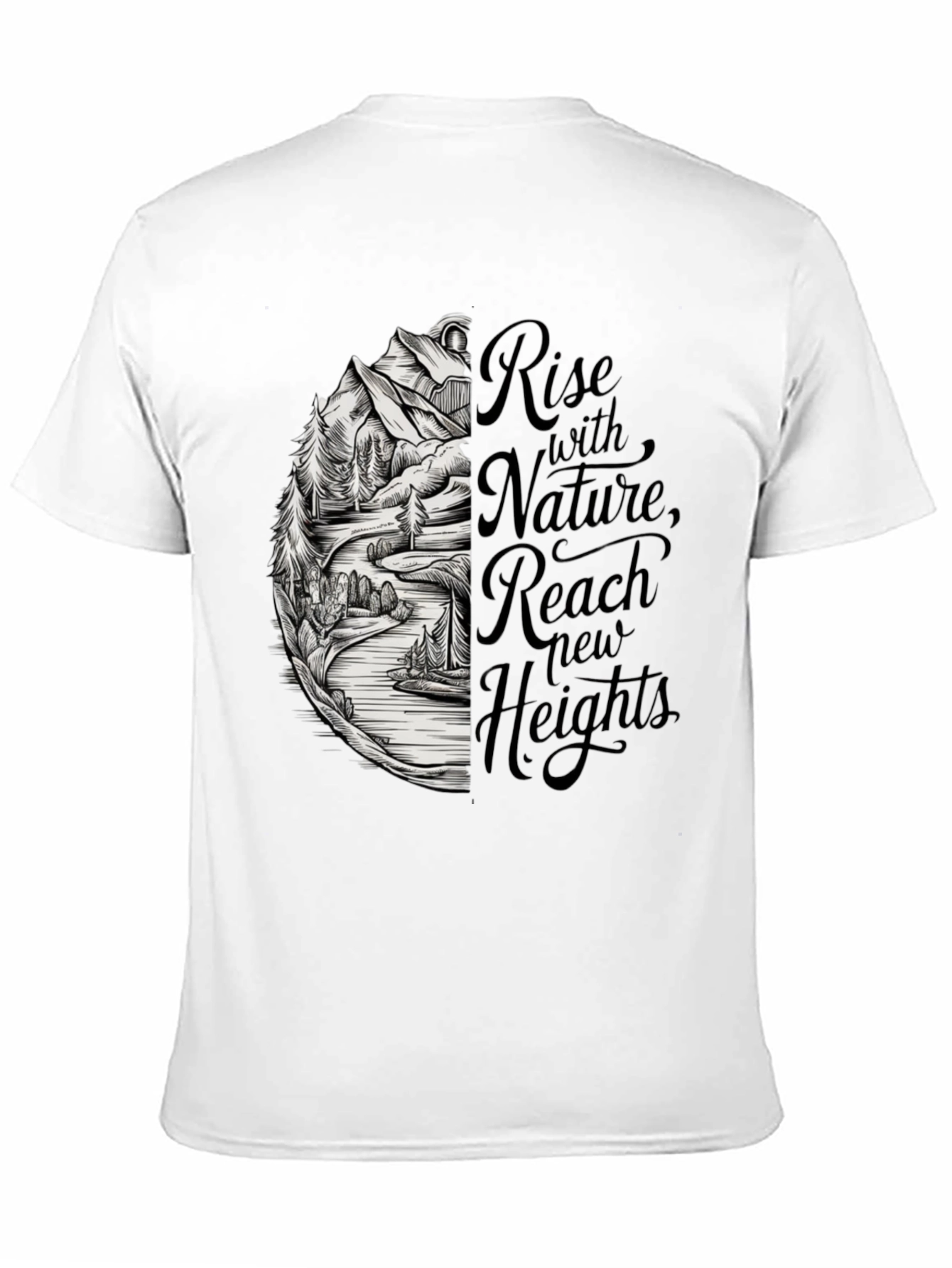Black Nature Inspired T-Shirt - Rise with Nature view 11