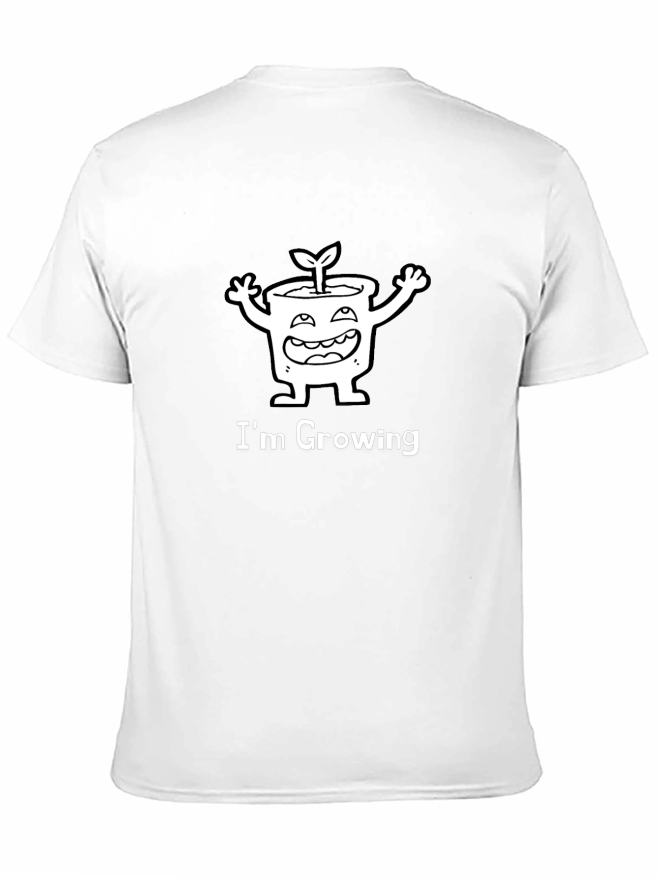 Black I'm Growing Cartoon Plant Graphic Tee - Black view 11