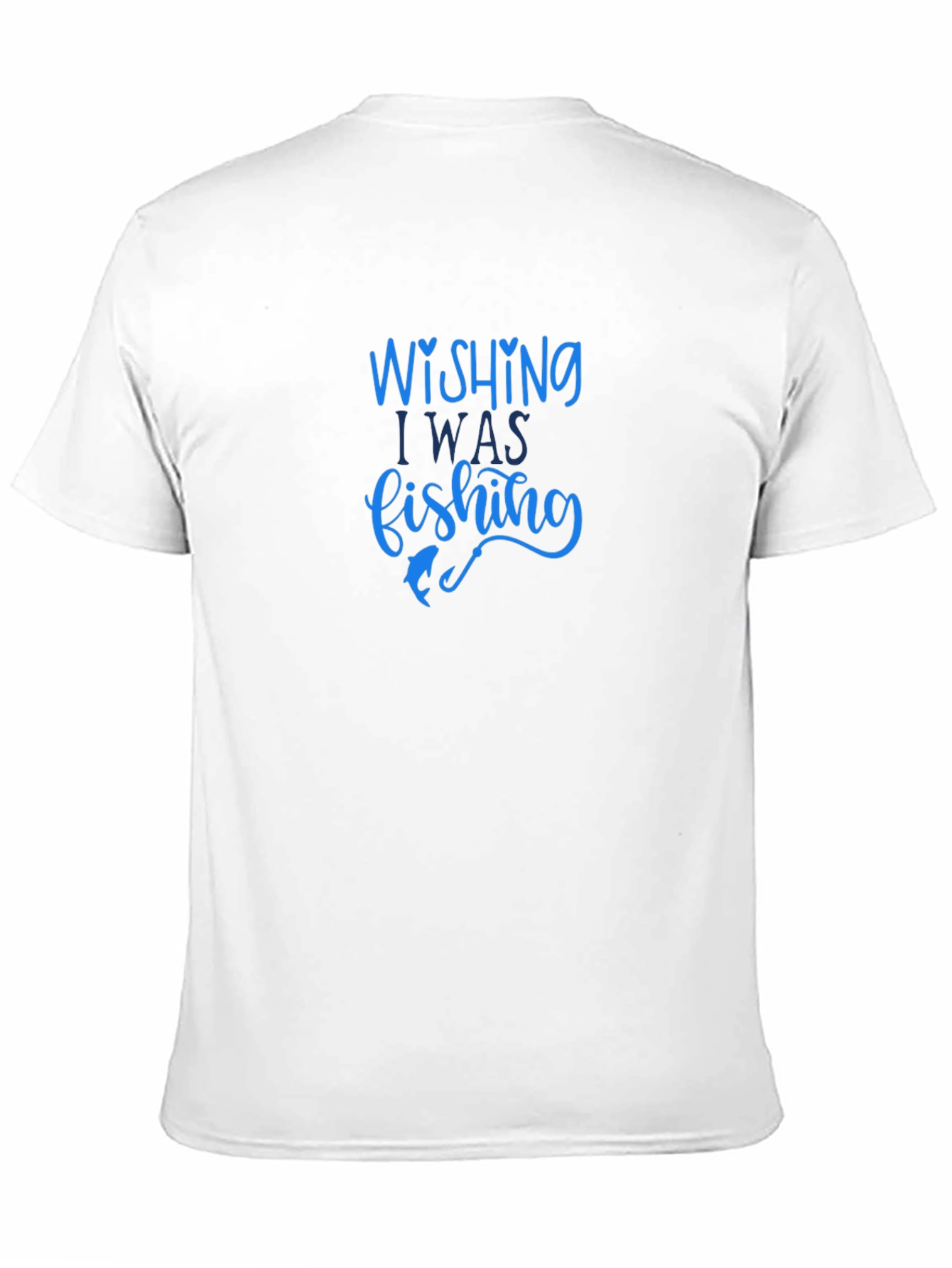 Black Wishing I Was Fishing T-Shirt - Black view 11