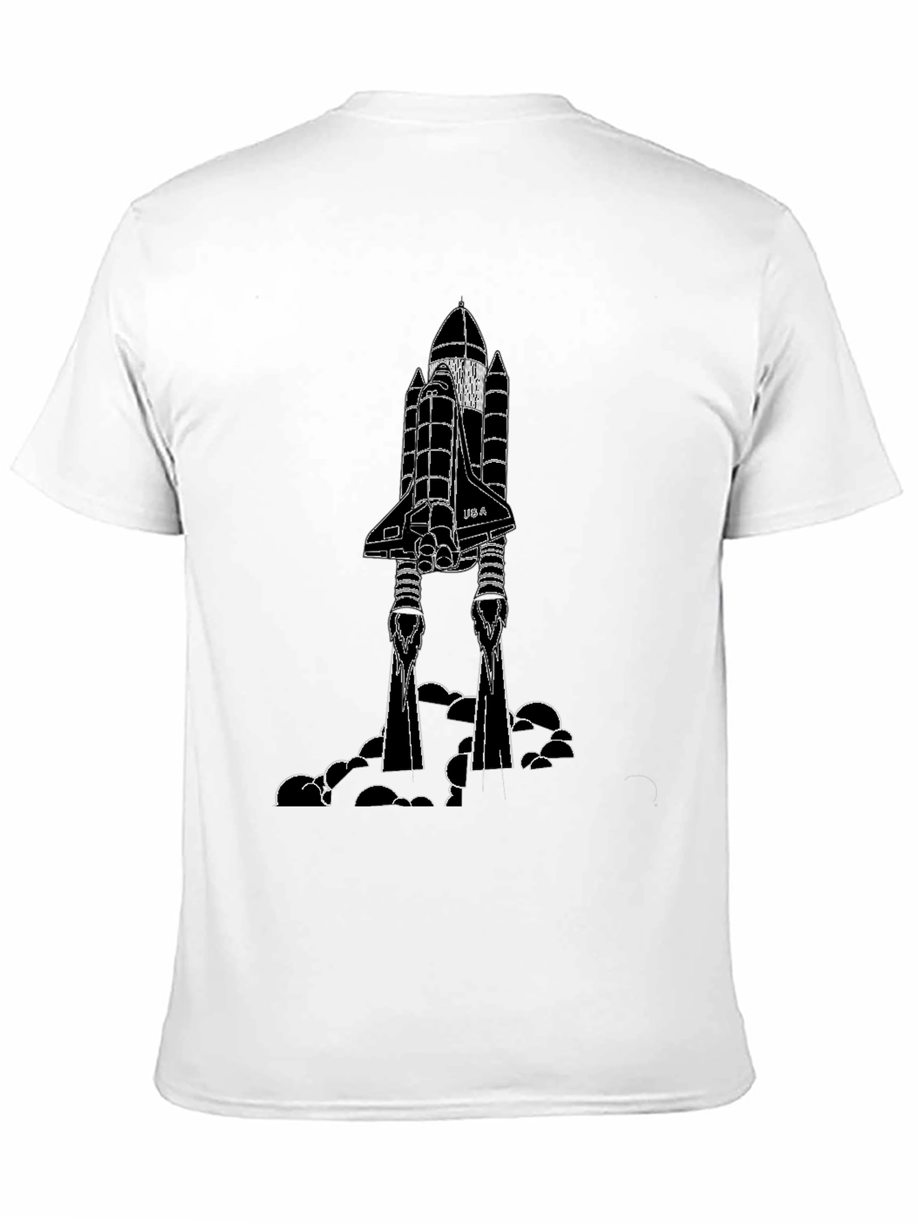 Black Space Shuttle Graphic Tee - Black Cotton Blend view 11