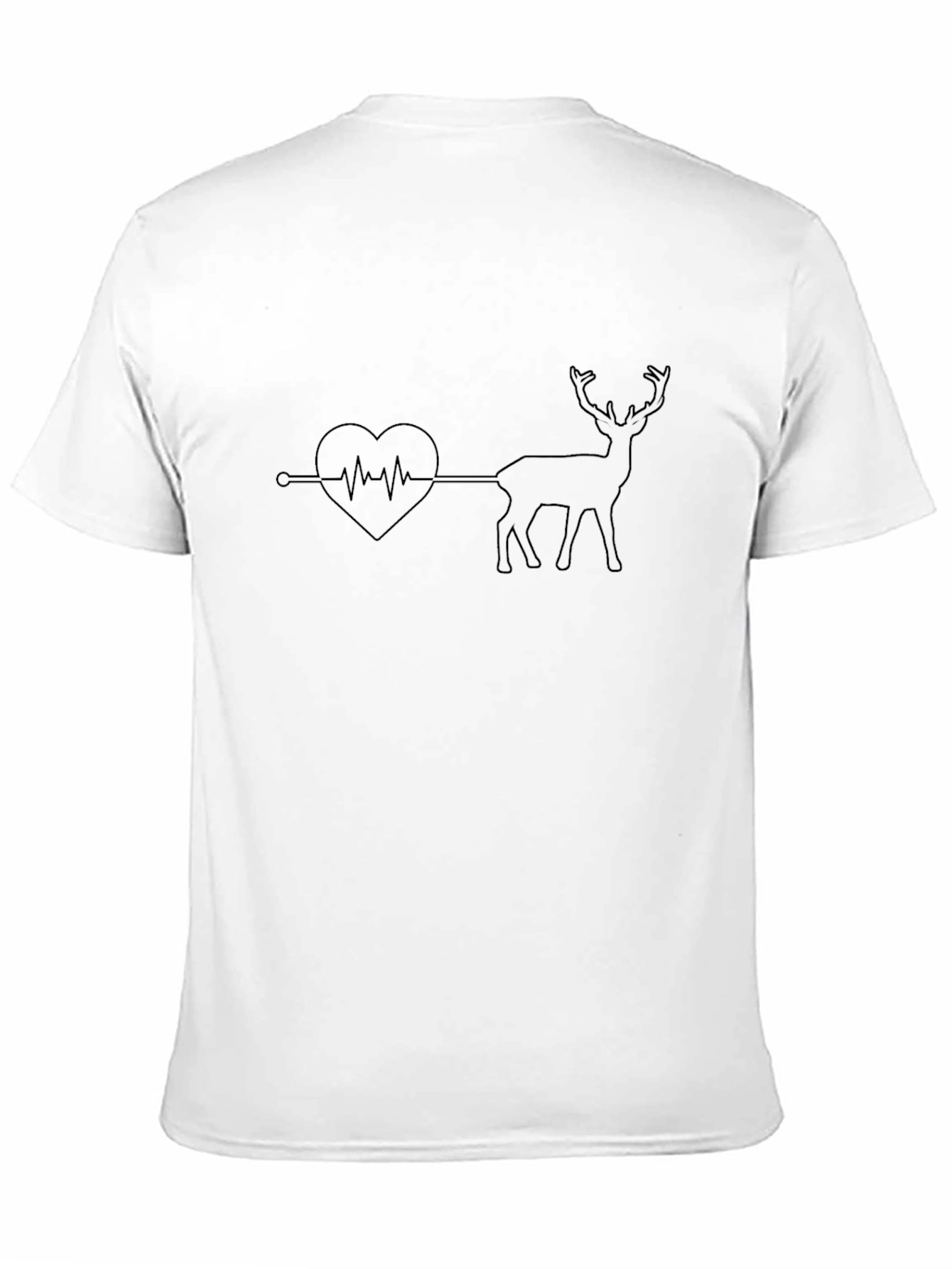 Black Heartbeat Deer T-Shirt - Graphic Tee view 11