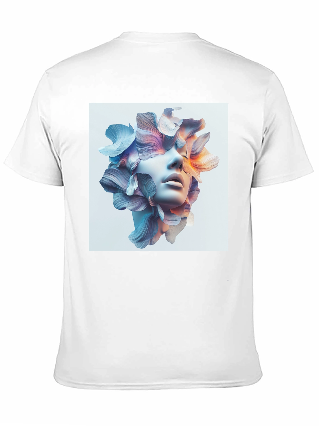 Black Floral Face Graphic Tee - Modern Art T-Shirt view 11