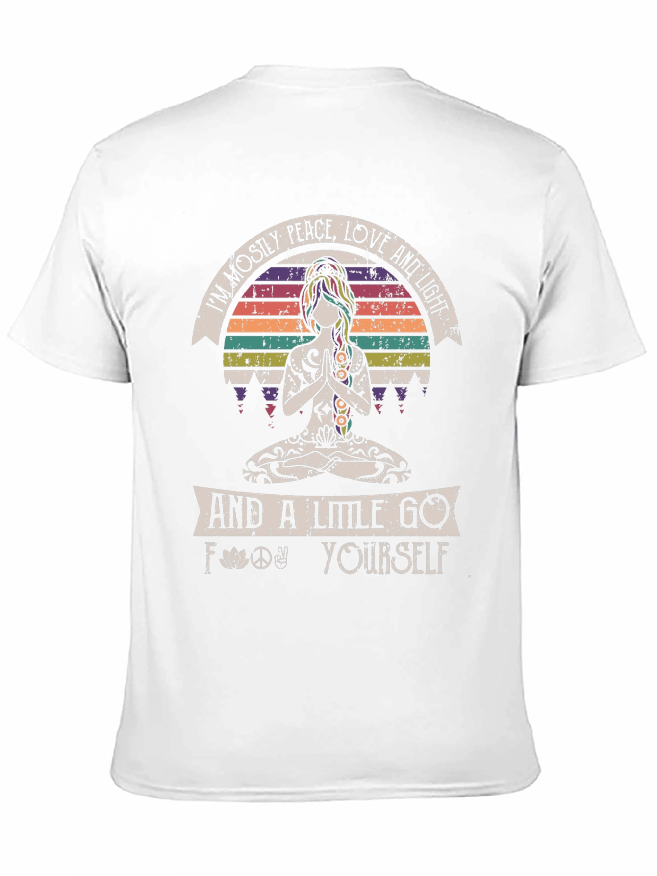 Black Peace Love Light & Go Yoga T-Shirt view 11