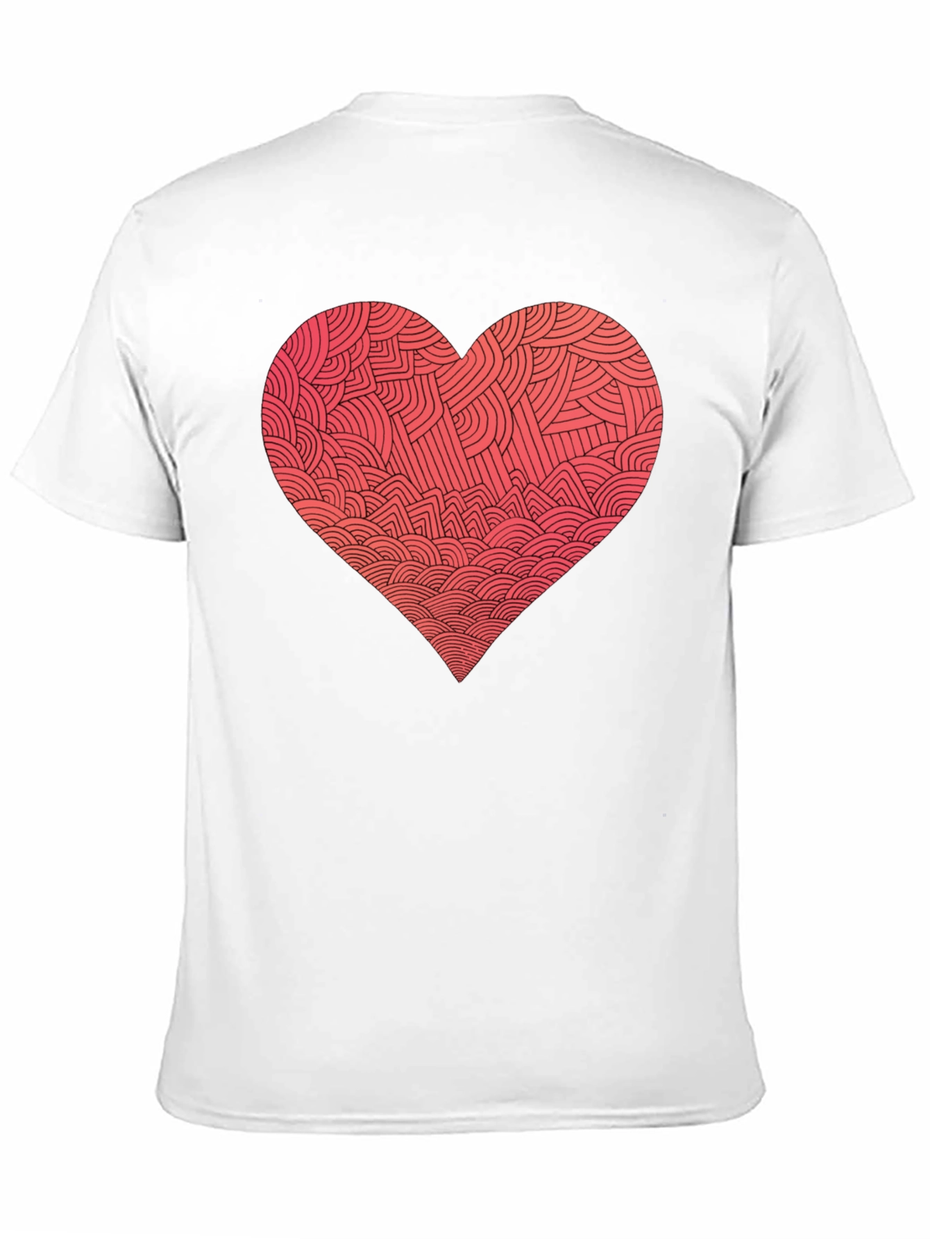 Black Heart Pattern Graphic Tee - Men's Black T-Shirt view 11