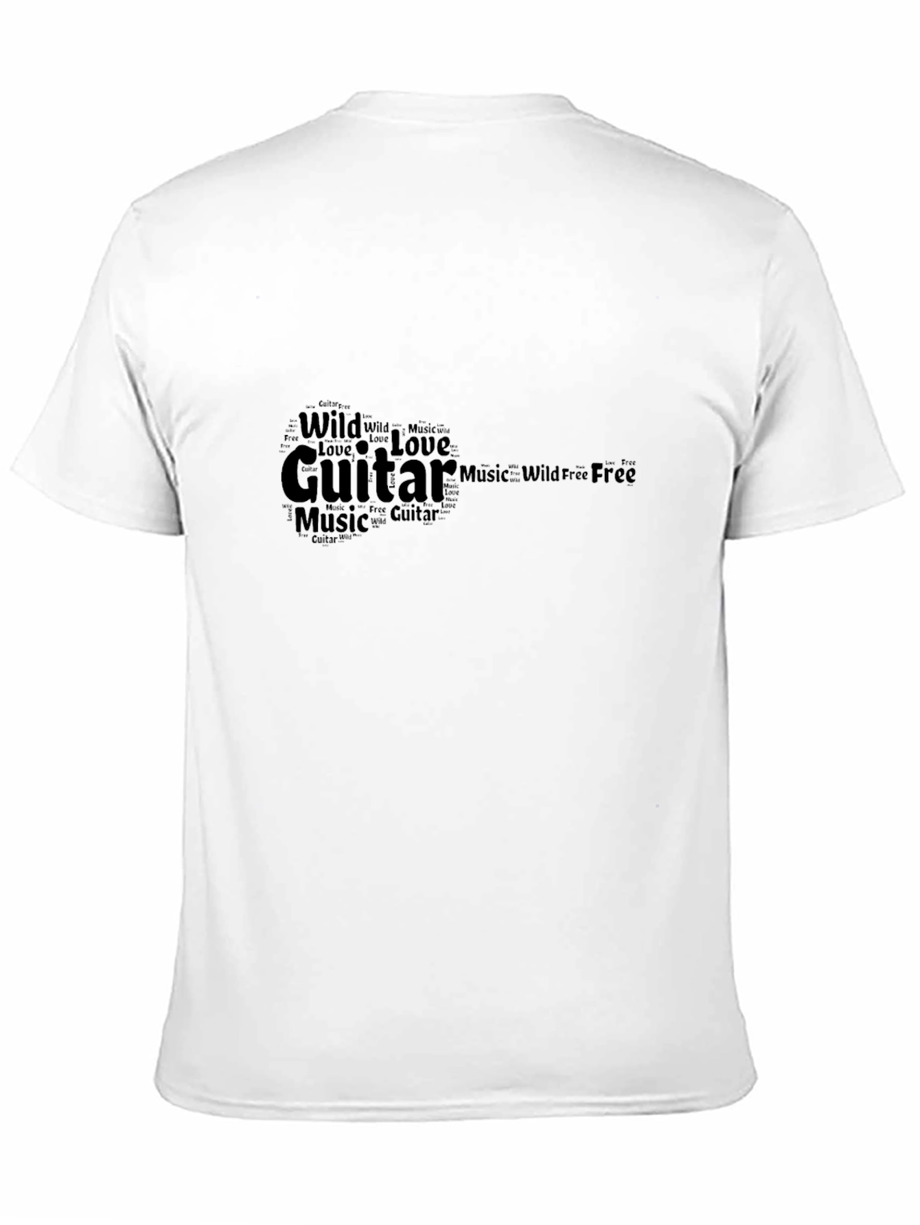 Black Guitar Music Word Art Tee - Black view 11