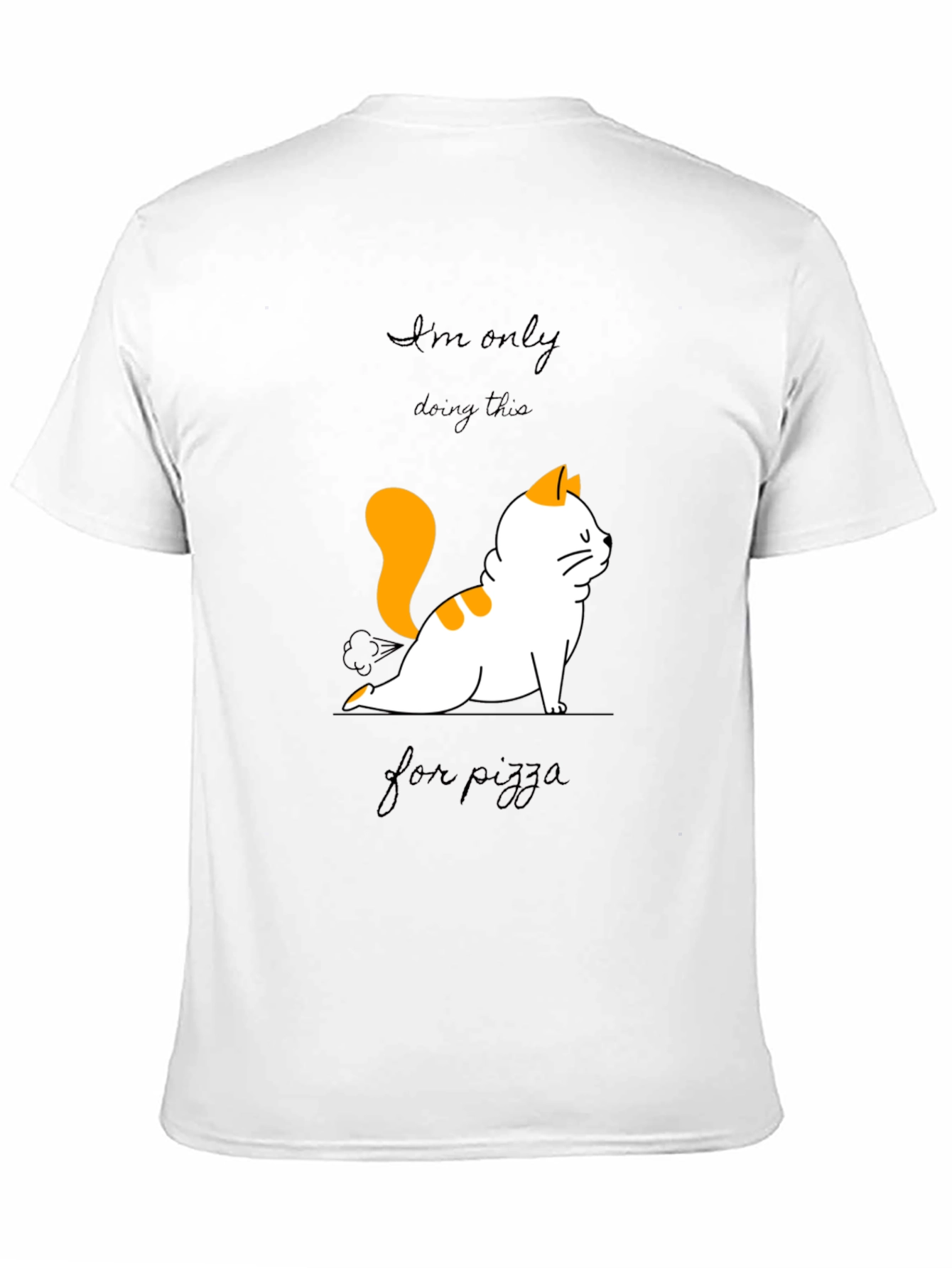 Black Yoga Cat Pizza T-Shirt view 11