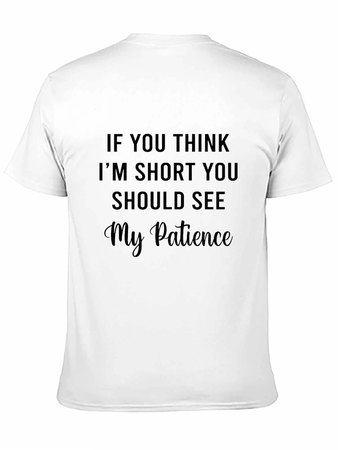 Black Humorous "Short Patience" Graphic Tee - Black view 11