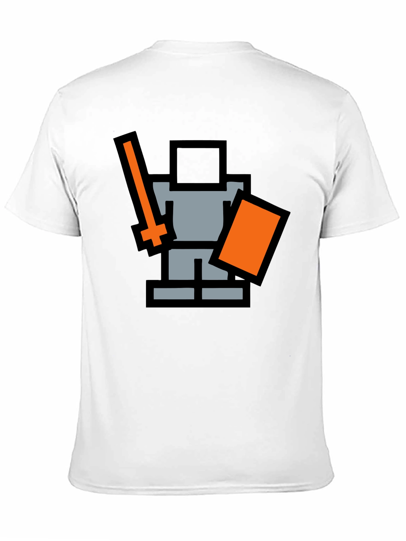 Black Pixel Knight Black T-Shirt - Retro Gaming Style view 11
