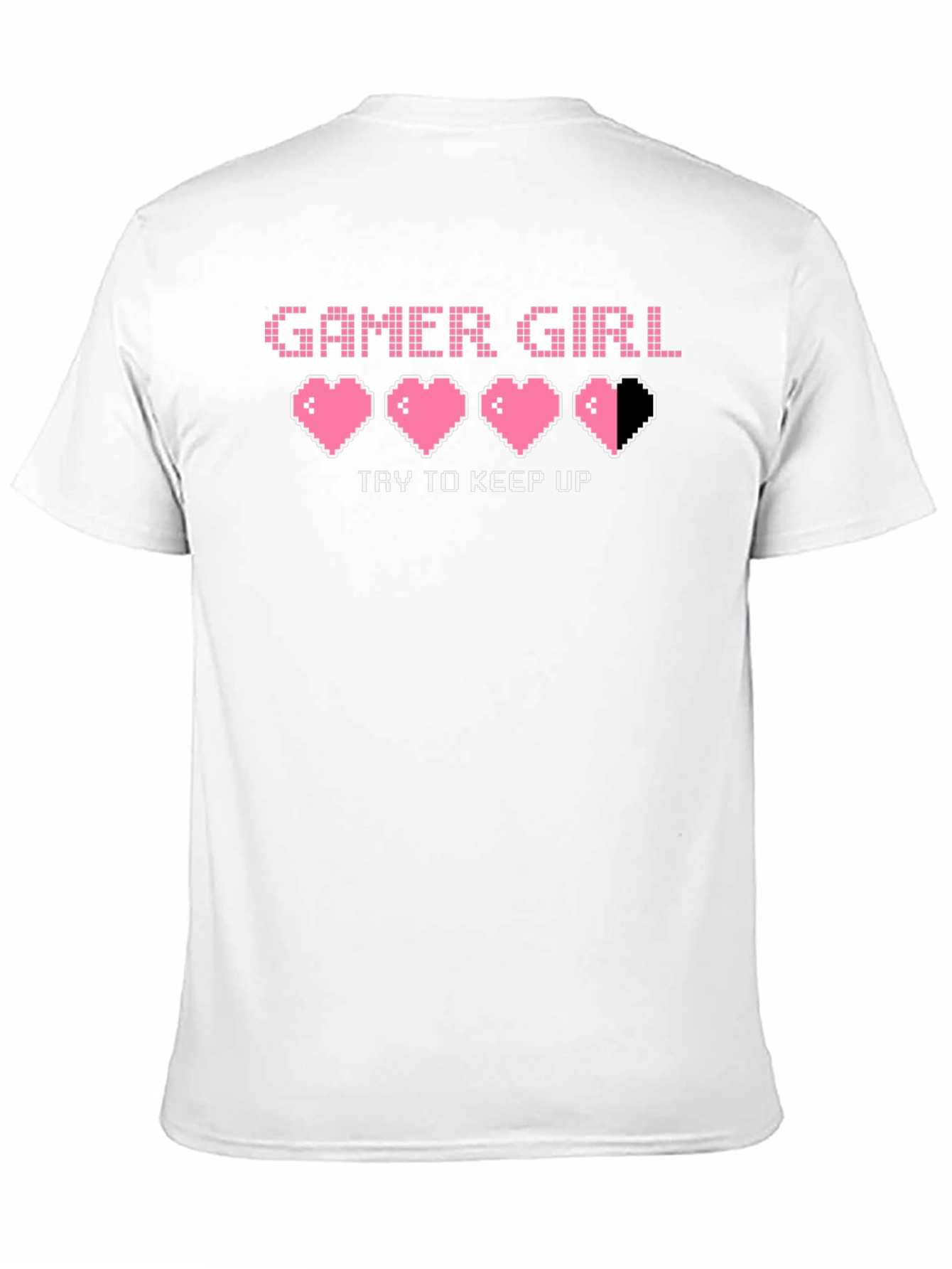 Black Gamer Girl Pixel Heart Graphic Tee - Try To Keep Up! view 11