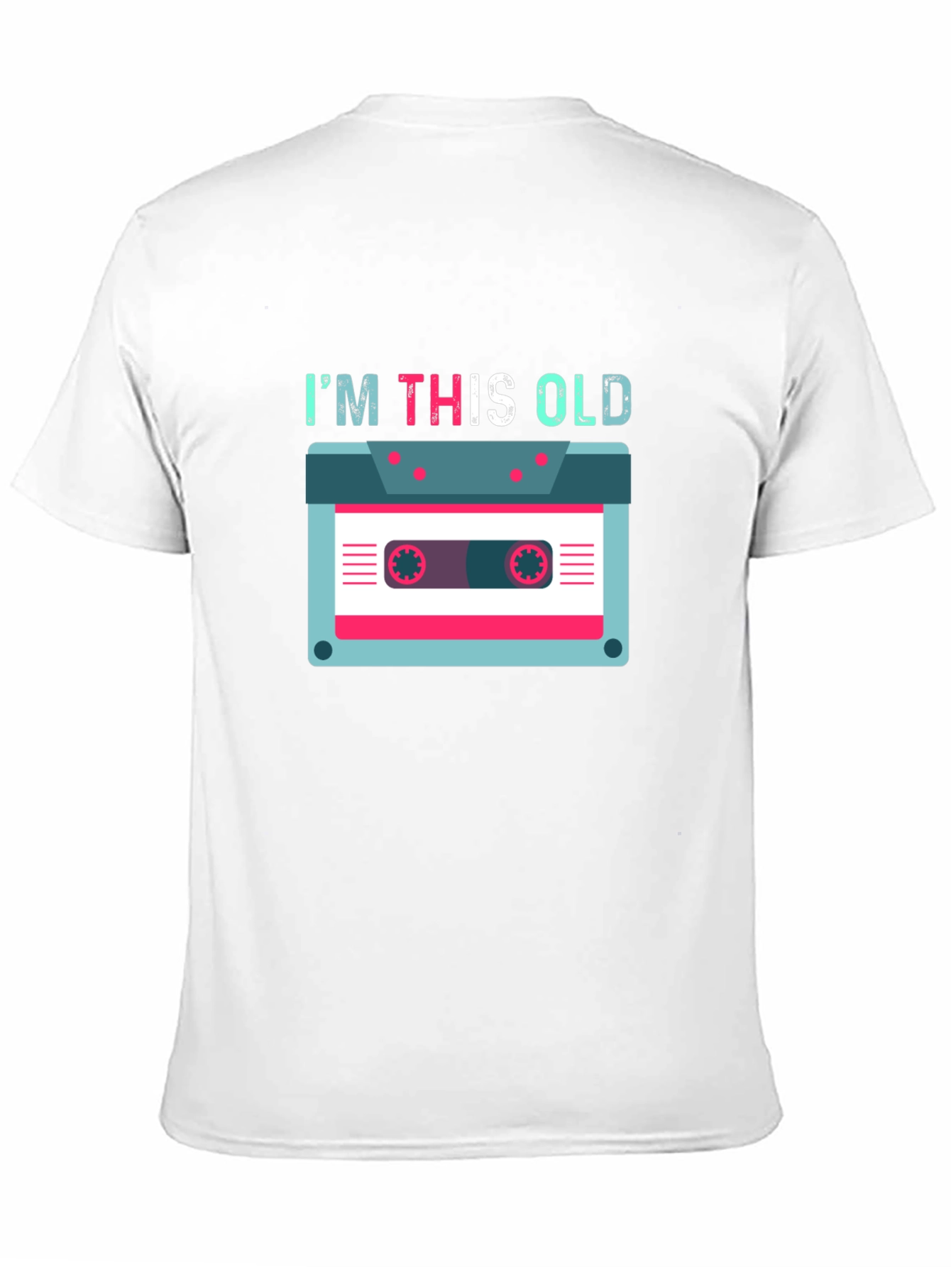 Black I'm This Old Cassette Tape T-Shirt view 11