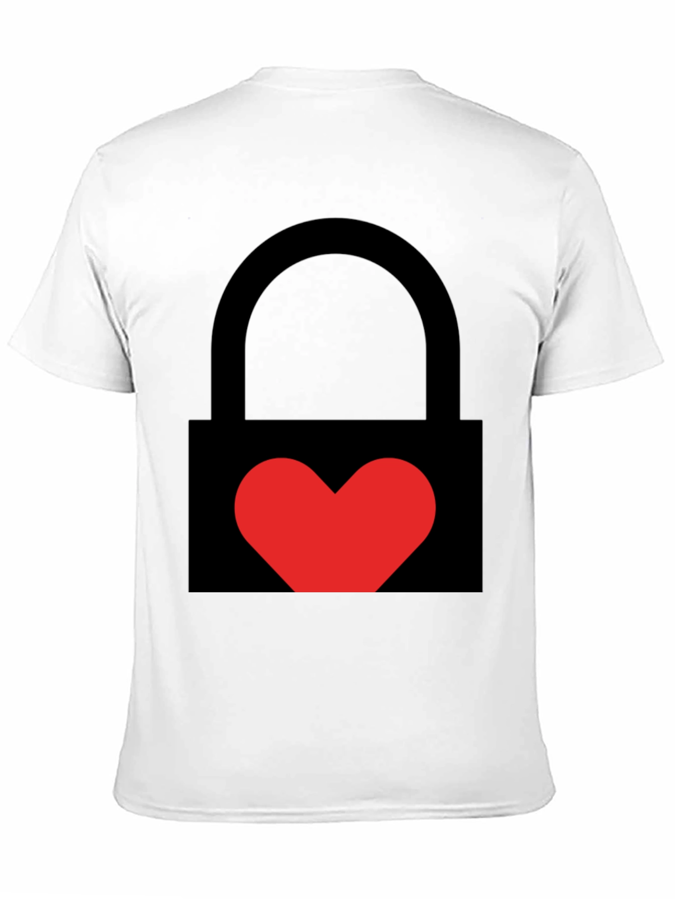 Black Heart Lock Graphic Tee - Stylish Unisex Black T-Shirt view 11