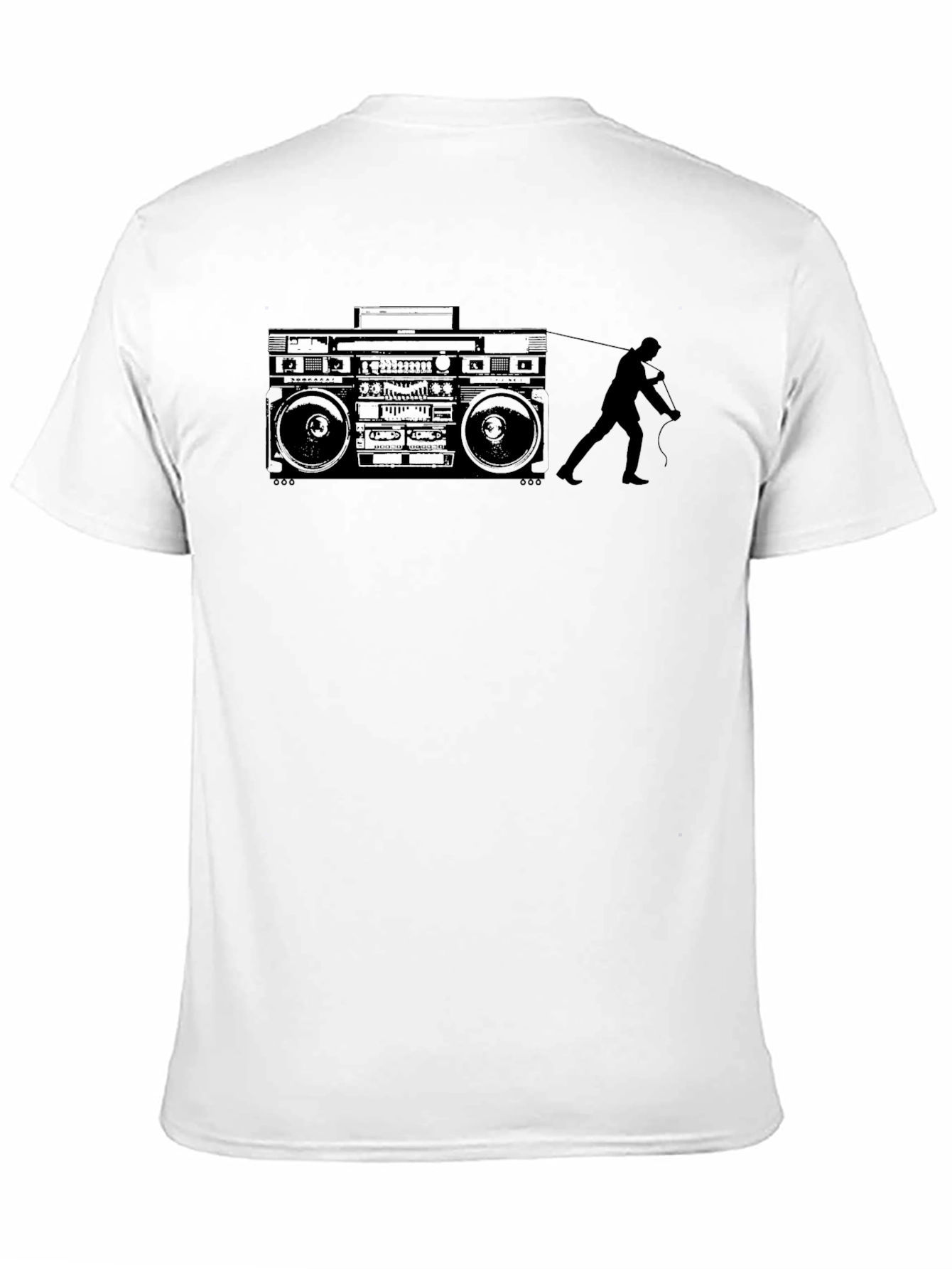 Black Retro Boombox Pull T-Shirt - Classic Cool view 11