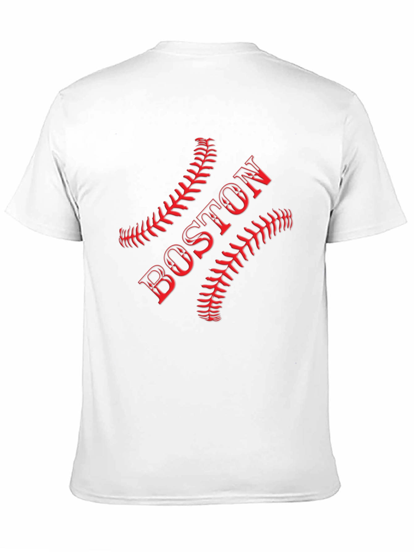 Black Boston Baseball T-Shirt - Red Stitch Design view 11