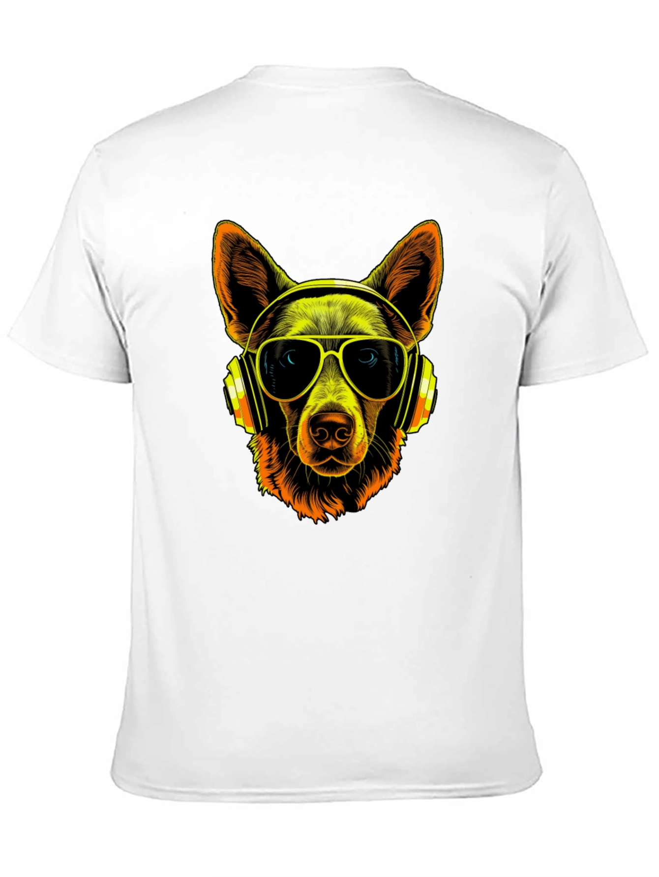 Black Dog DJ T-Shirt - Cool Canine with Headphones & Shades view 11