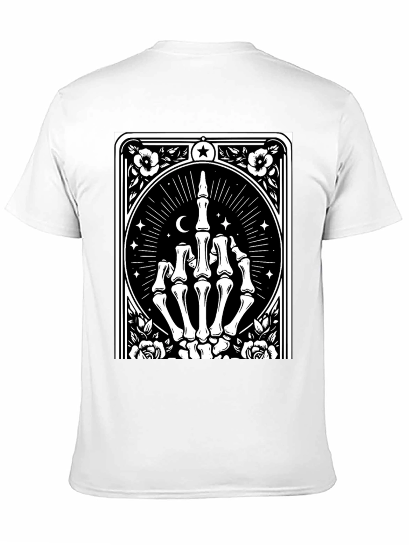 Black Skeleton Hand Graphic Black T-Shirt view 11