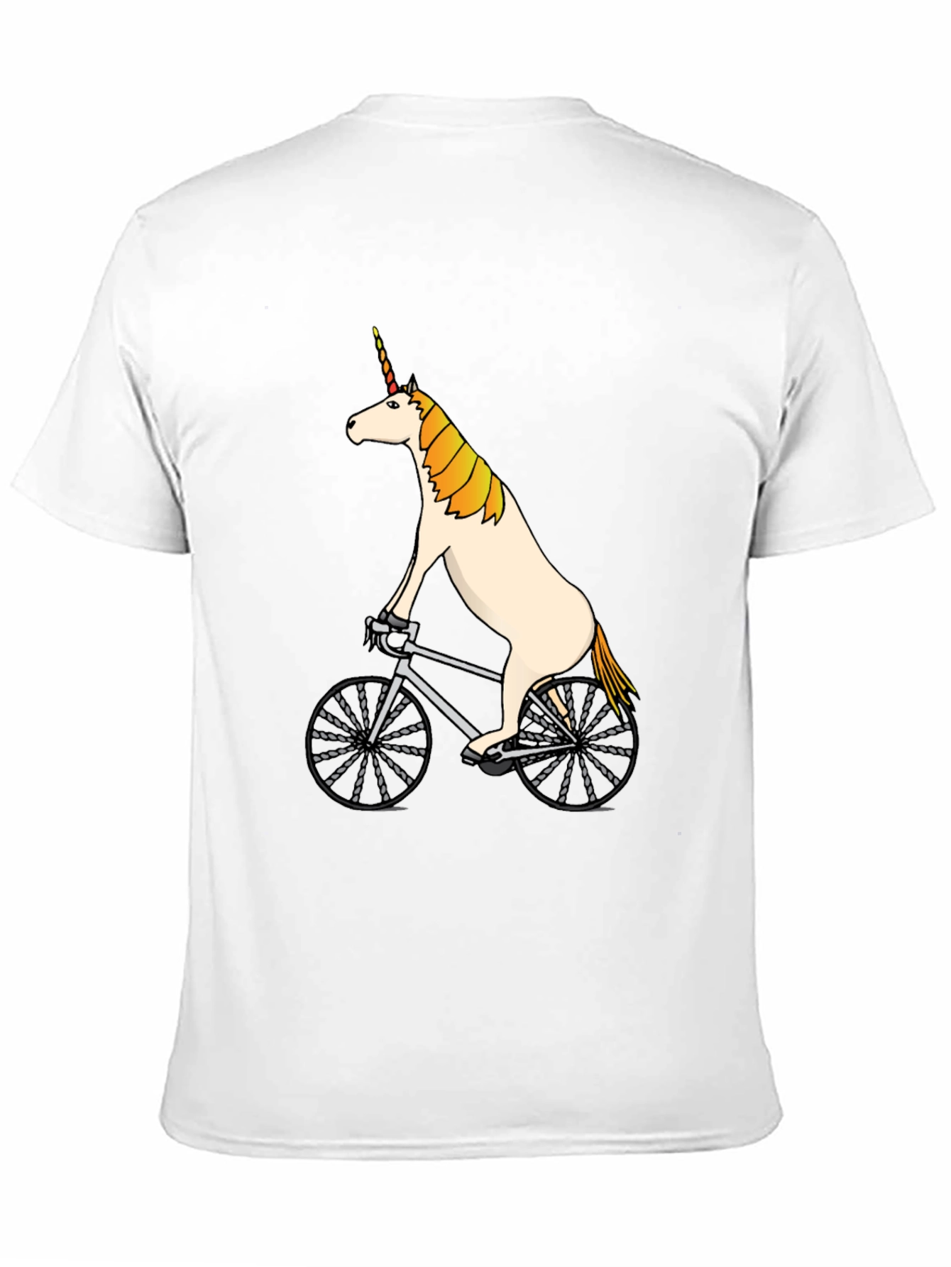 Black Unicorn Riding a Bike T-Shirt - Funny Graphic Tee view 11