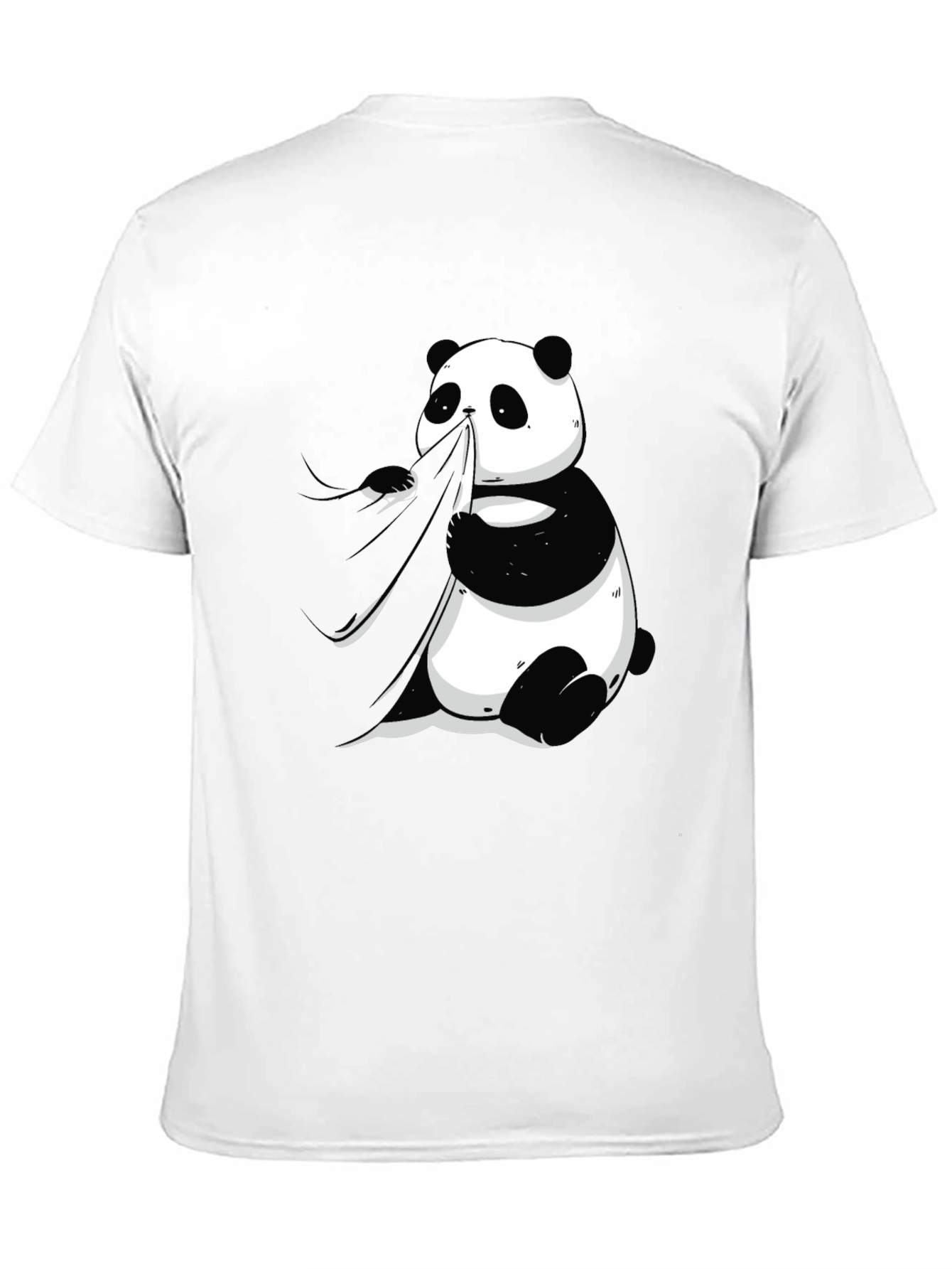 Black Panda Eating Bamboo Graphic Tee - Men's Black T-Shirt view 11
