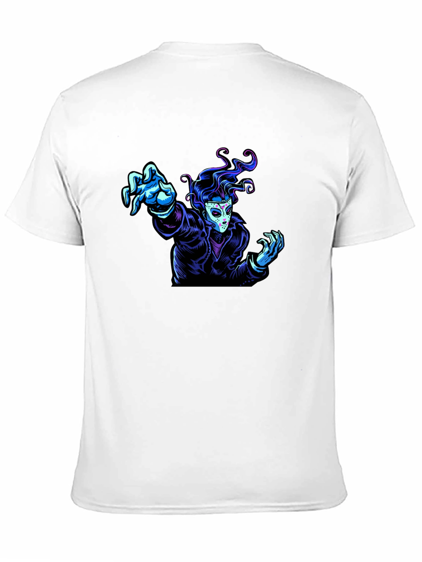 Black Graphic Tee - Masked Figure Design view 11