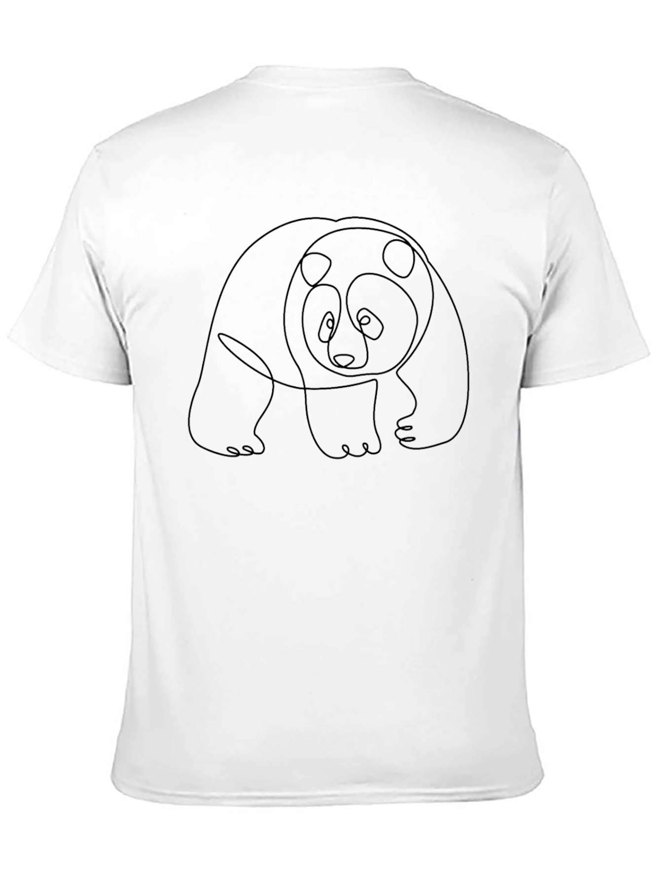 Black Panda Outline Graphic Black T-Shirt view 11