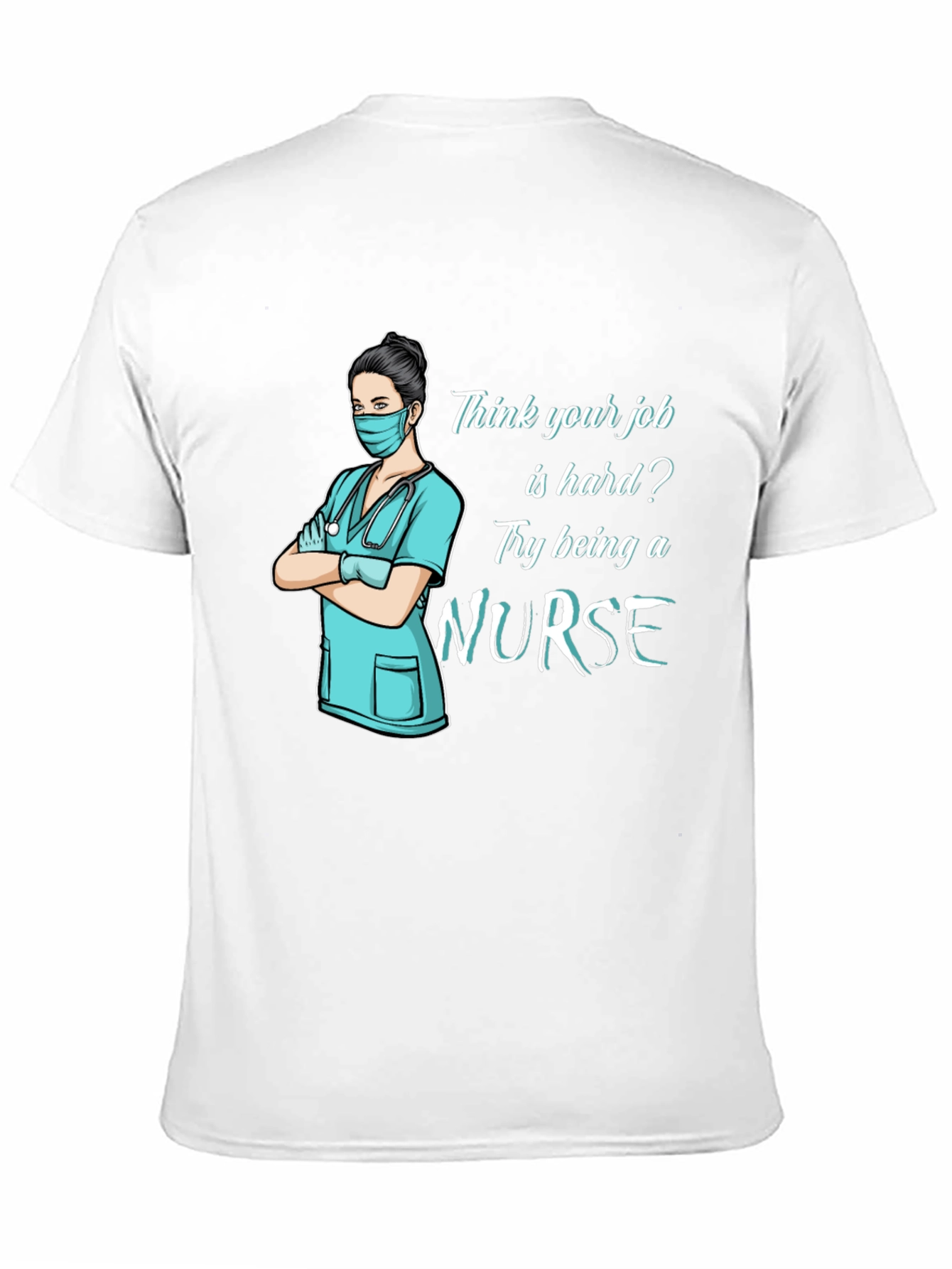 Black Nurse T-Shirt: Hard Job Graphic Tee view 11