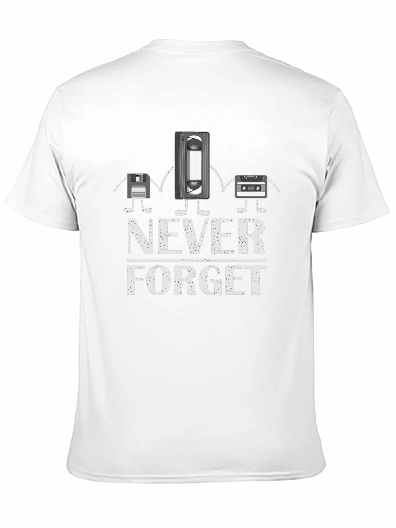 Black Never Forget T-Shirt - Floppy Disk, VHS, Cassette Tape view 11