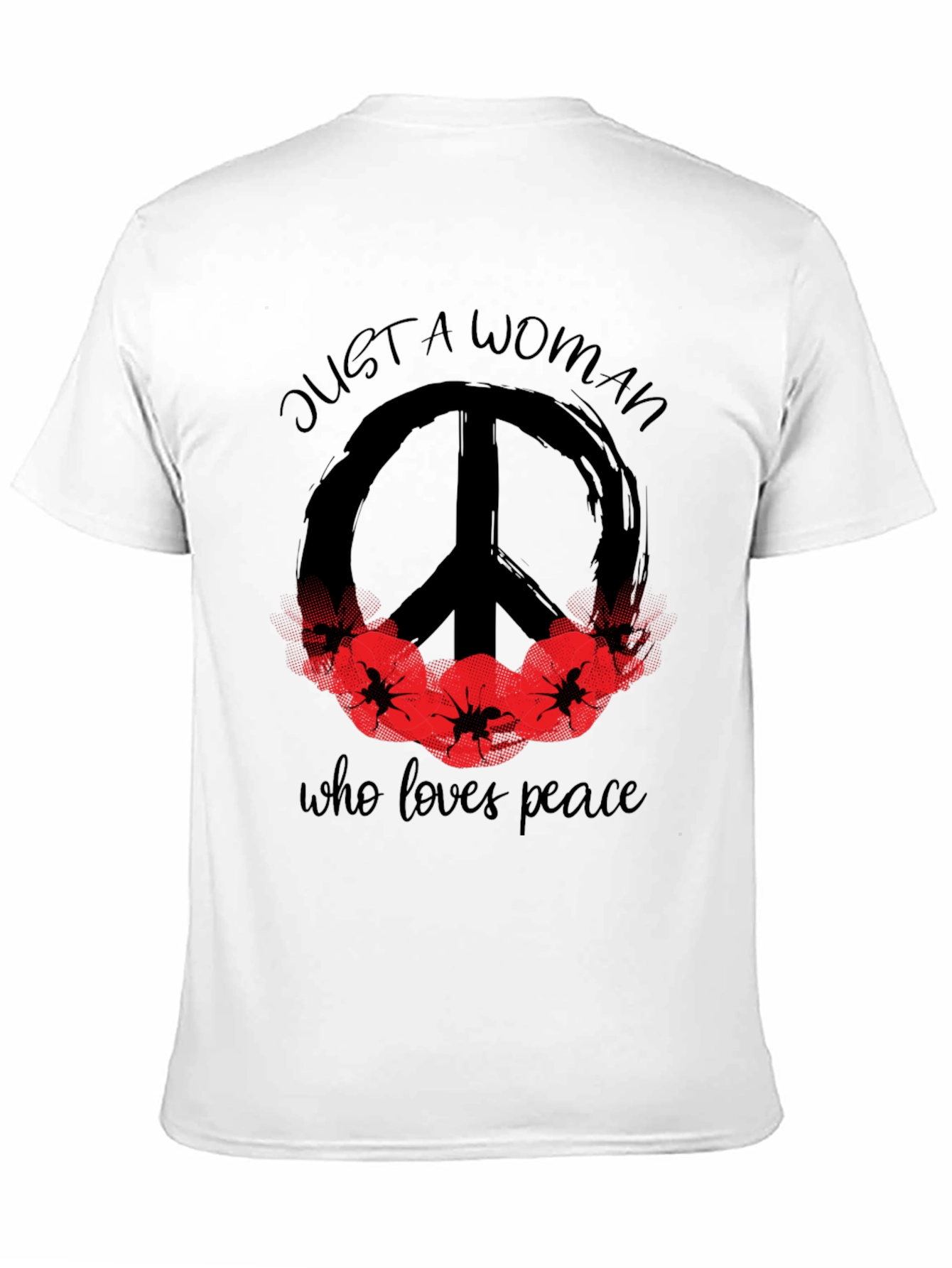 Black Peace Loving Woman Graphic T-Shirt view 11