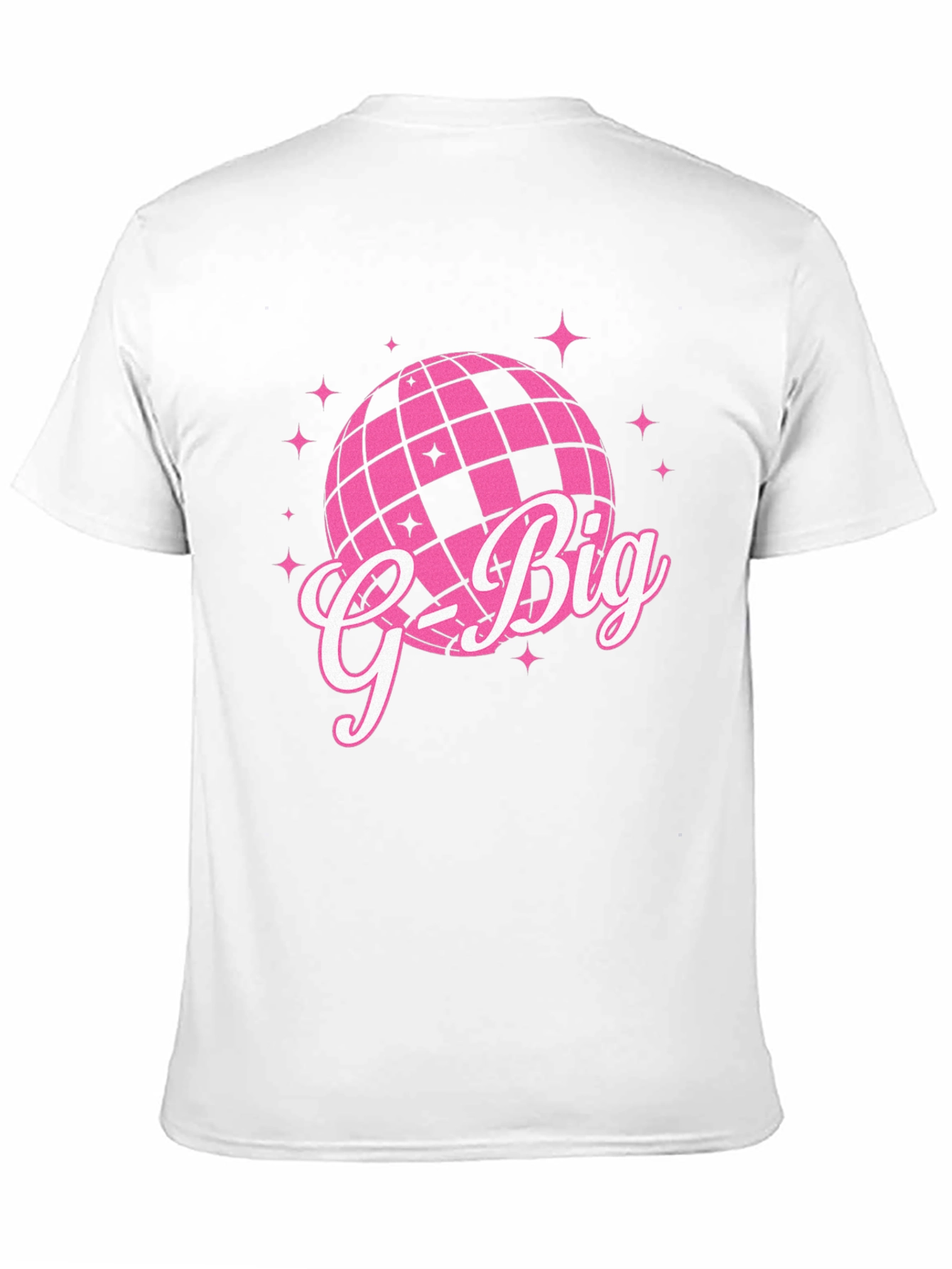 Black G-Big Pink Disco Ball Graphic T-Shirt view 11