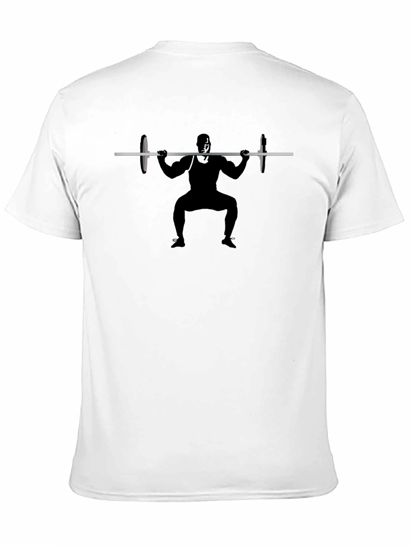 Black Weightlifter Silhouette Black T-Shirt view 11
