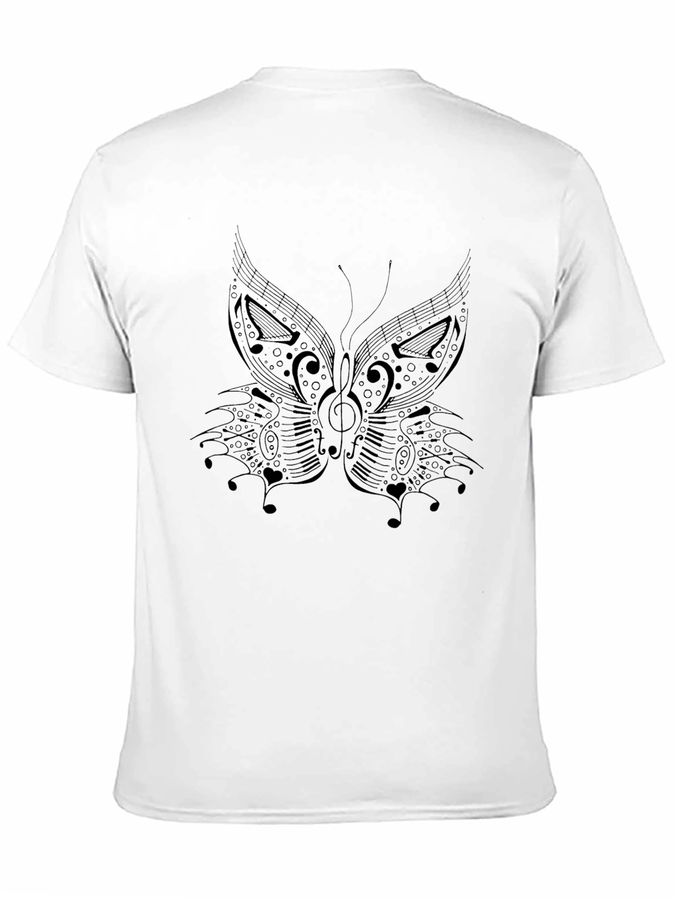 Black Musical Butterfly Graphic Black T-Shirt view 11