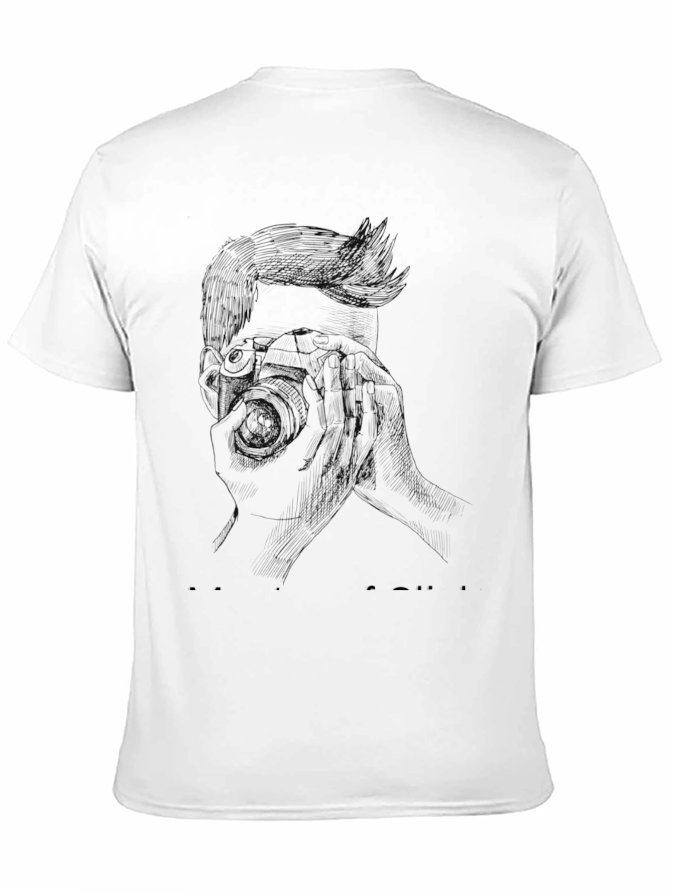 Black Retro Photographer Sketch Black Tee view 11