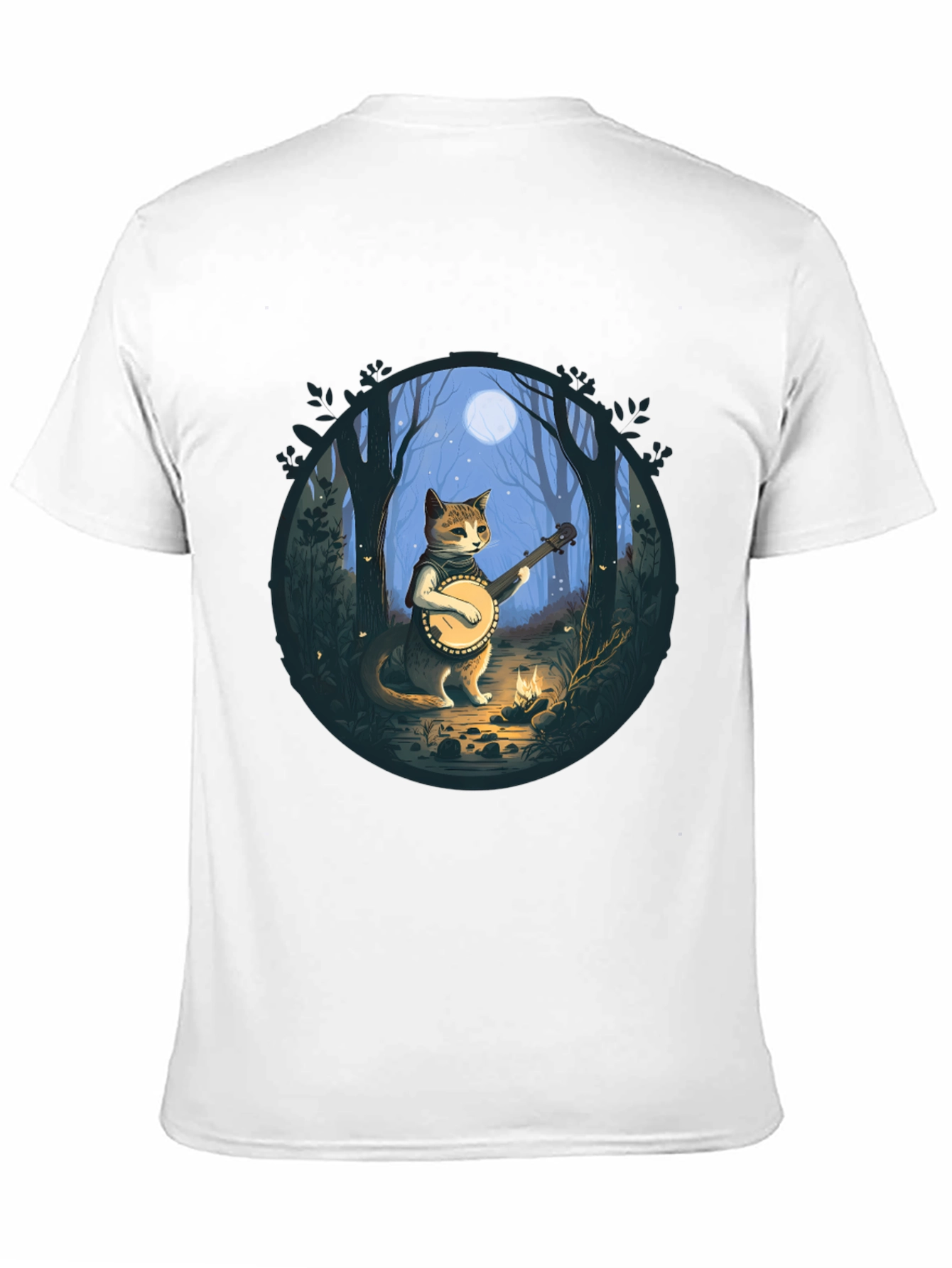 Black Cat Banjo Player Graphic Tee view 11