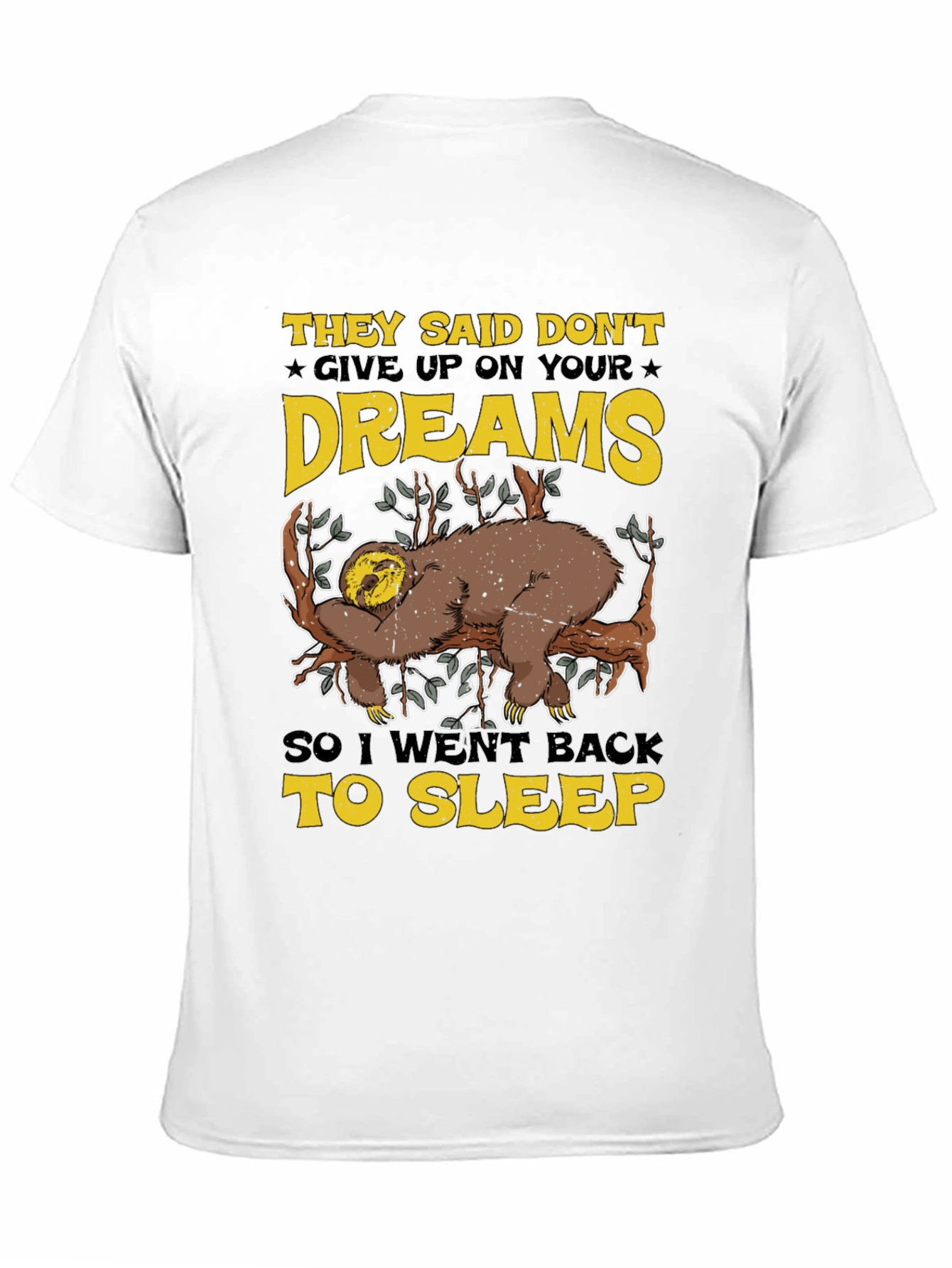 Black Don't Give Up Dreams Sloth Graphic T-Shirt view 11